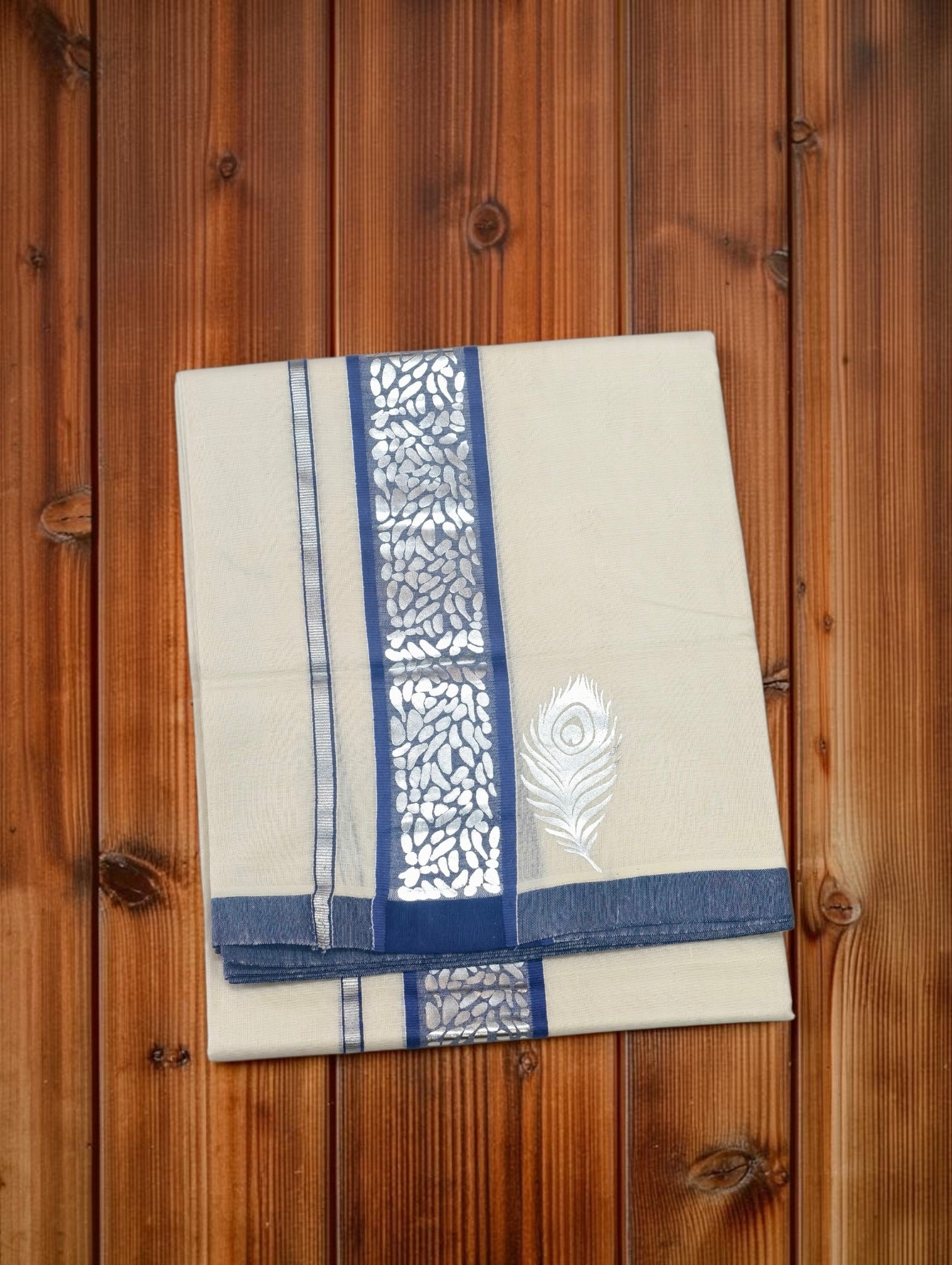 Onam special double dhoti 4 meter with Peeli Deign