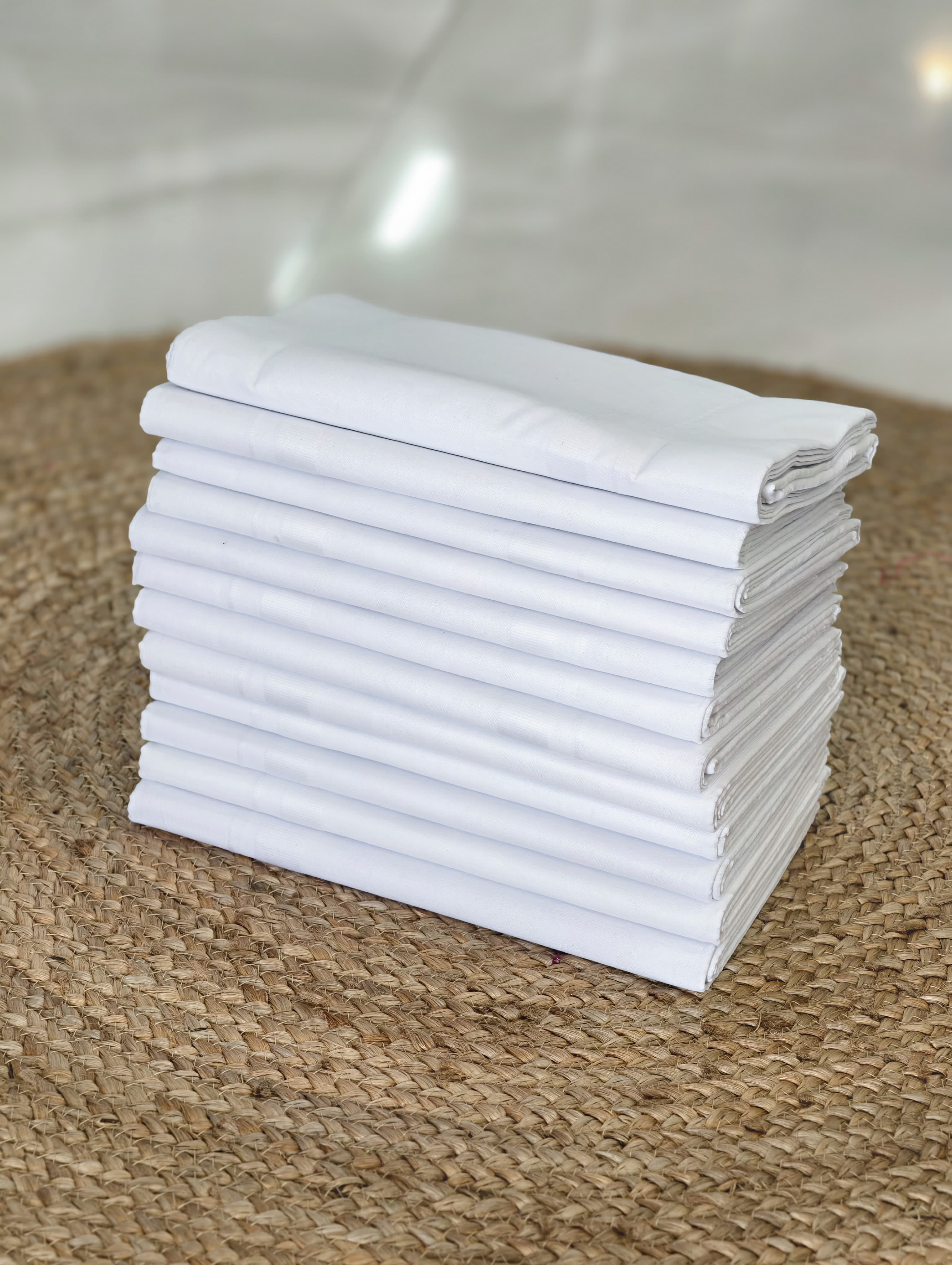 Pure White Kara Bleach dhoti 100% Cotton Comfort wear