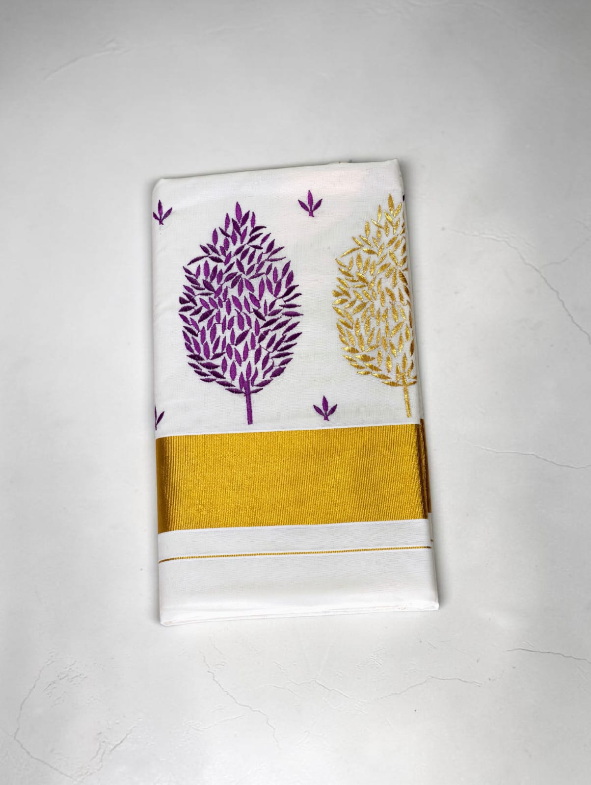 Pure Cotton Embroidery Saree Full body with blouse
