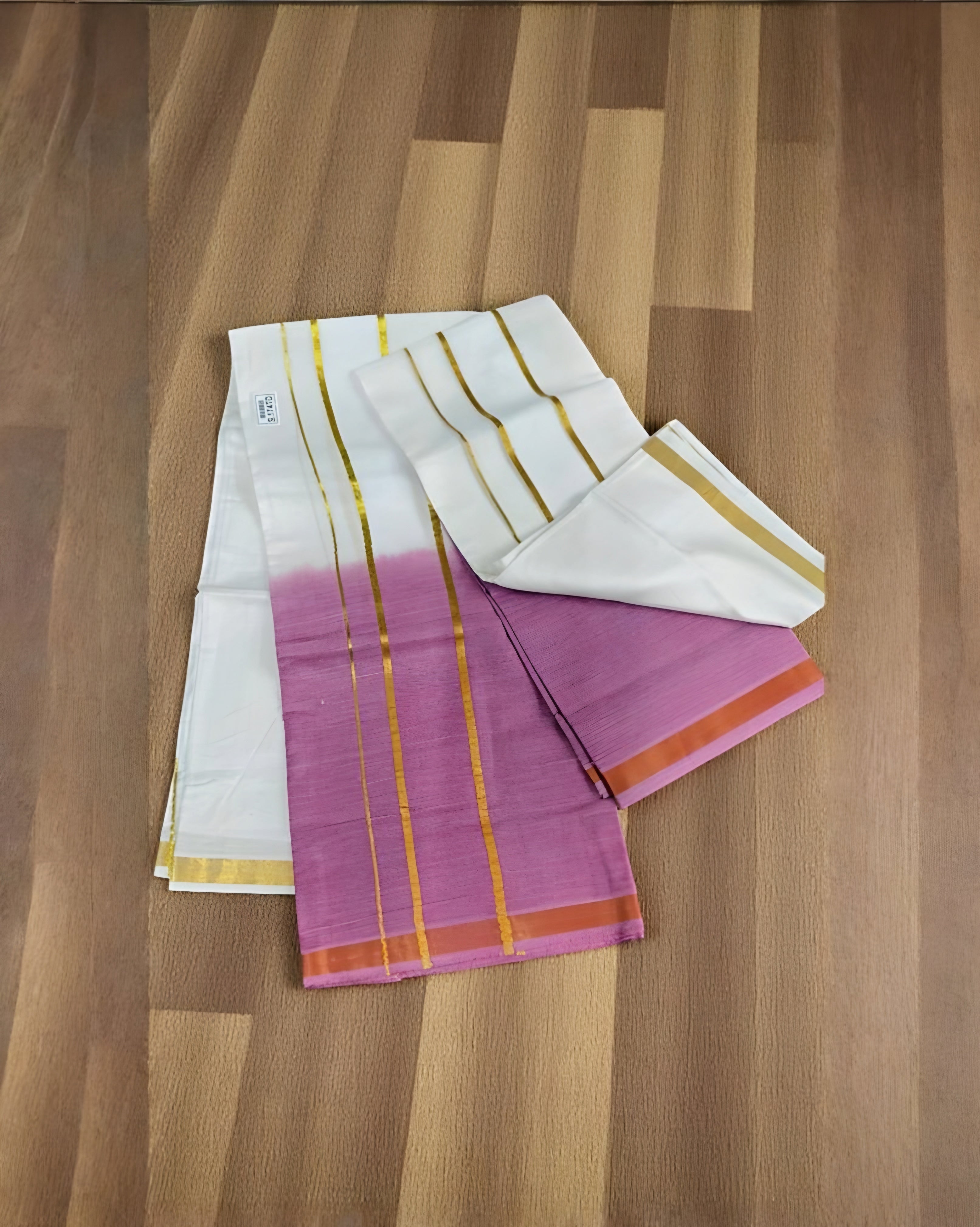 Onam trending Contrast color set mundu soft quality