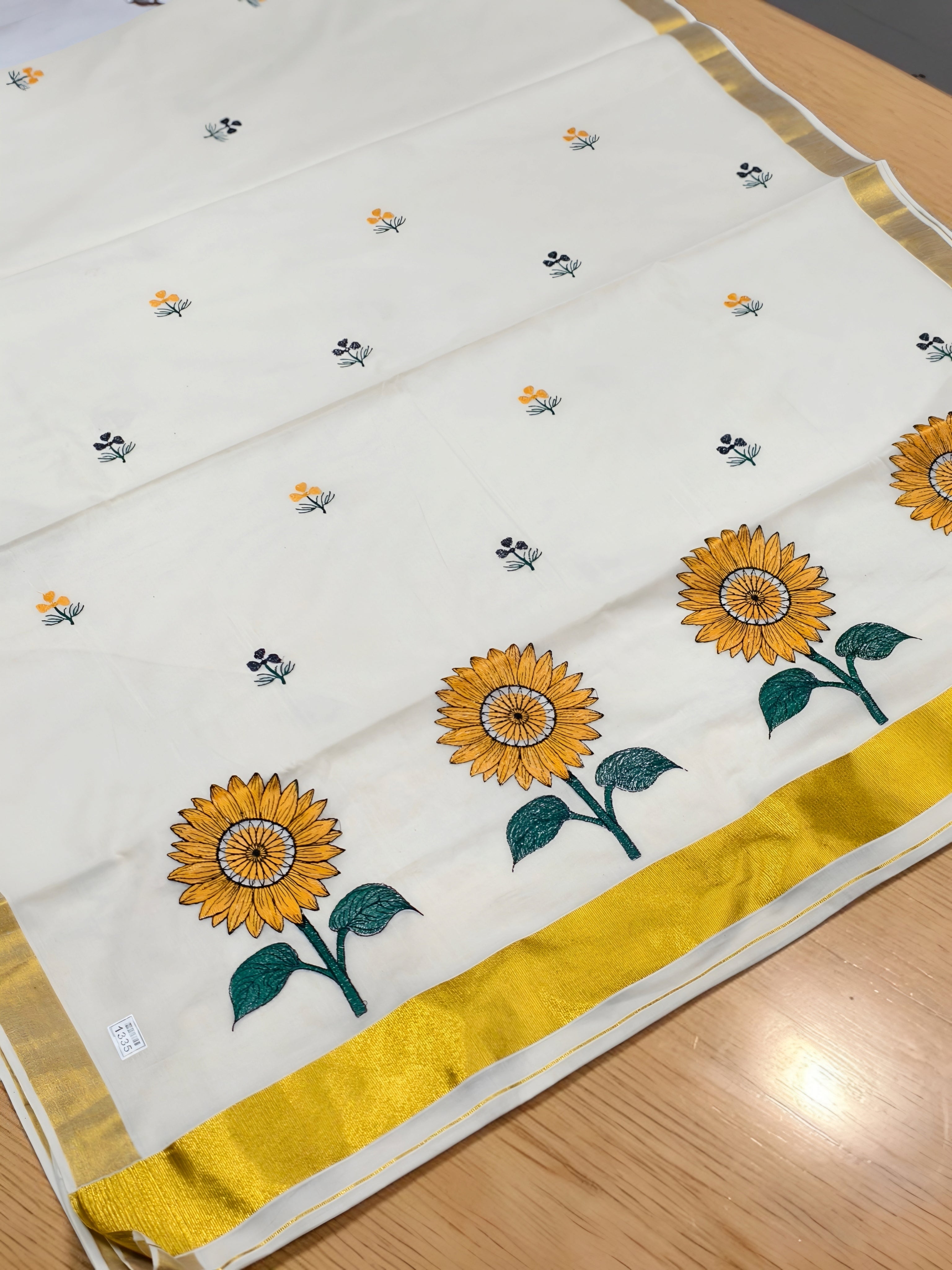 Trending Sunflower Saree exclusive for onam