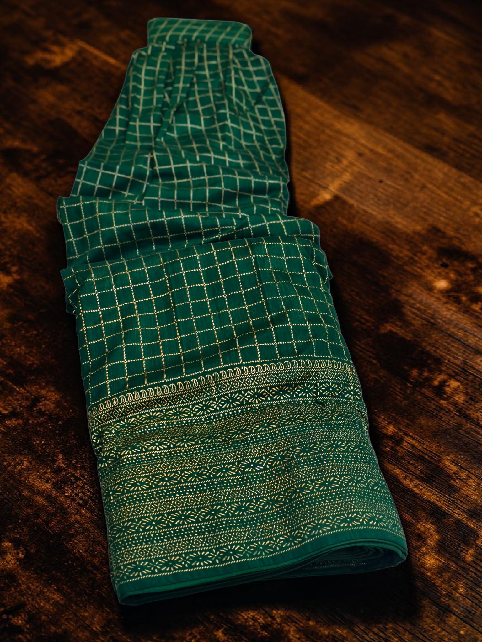 Check davani chettinadu style semi stitched with blouse and dupatta 3 psc