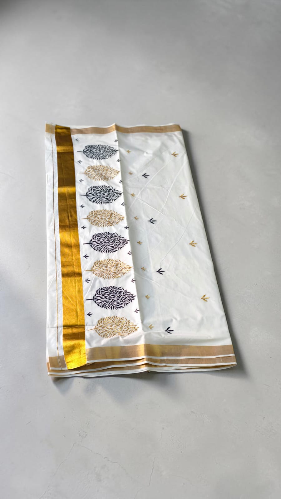 Pure Cotton Embroidery Saree Full body with blouse