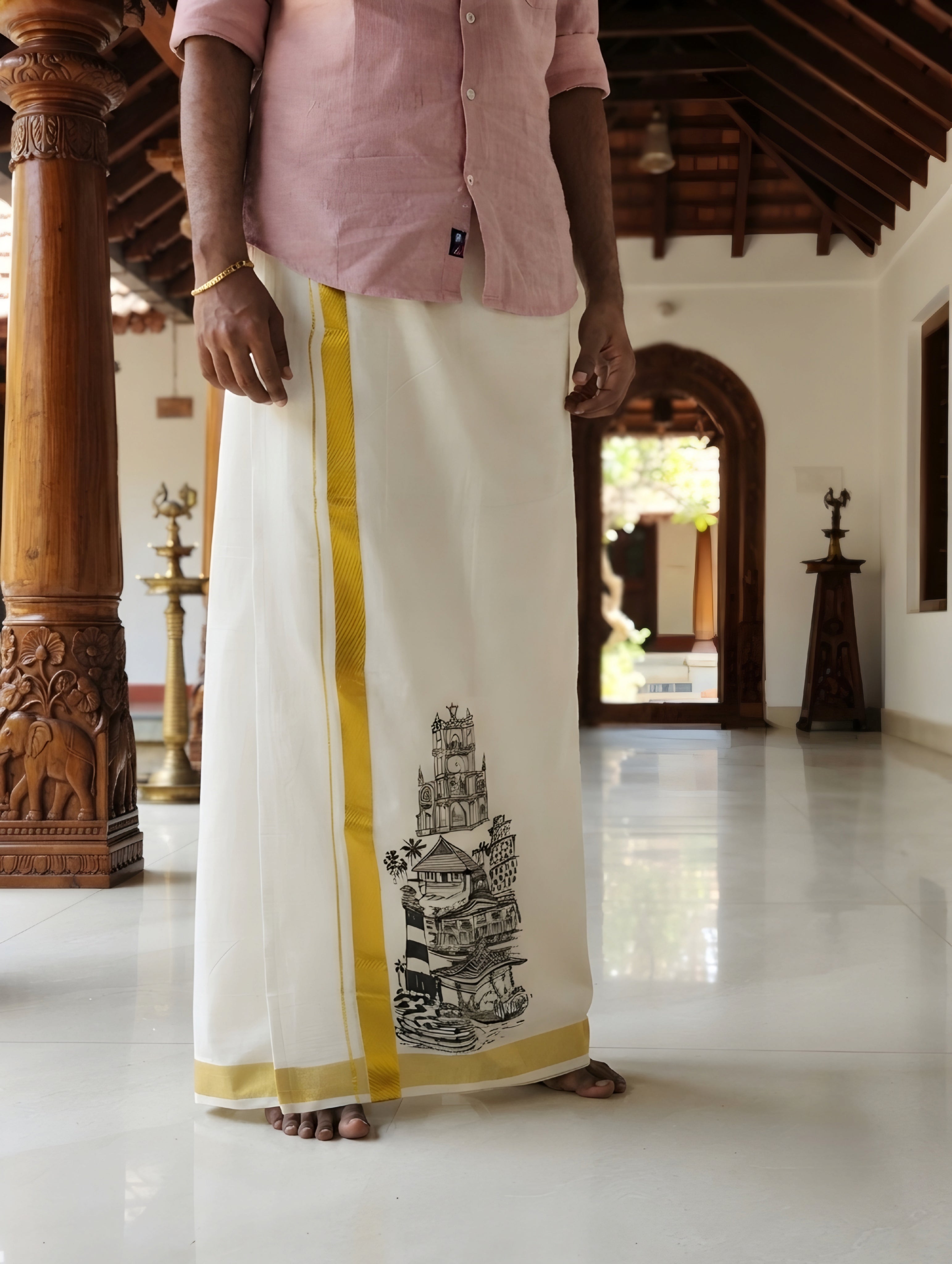 Kerala Famous Design Dhoti 4 meter onam special