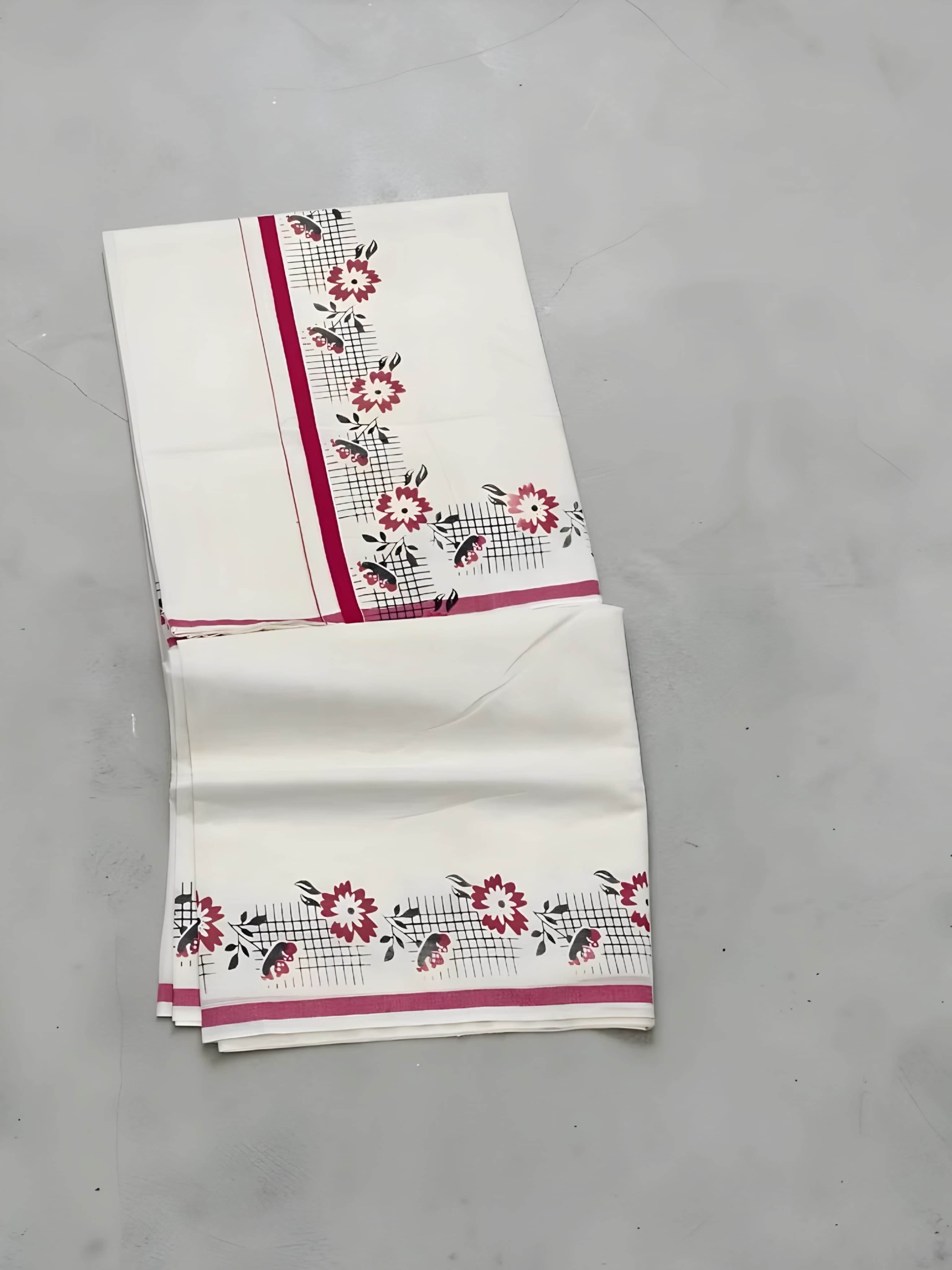 Puliyirakara set saree with color full trending printing with blouse _6.25 meter