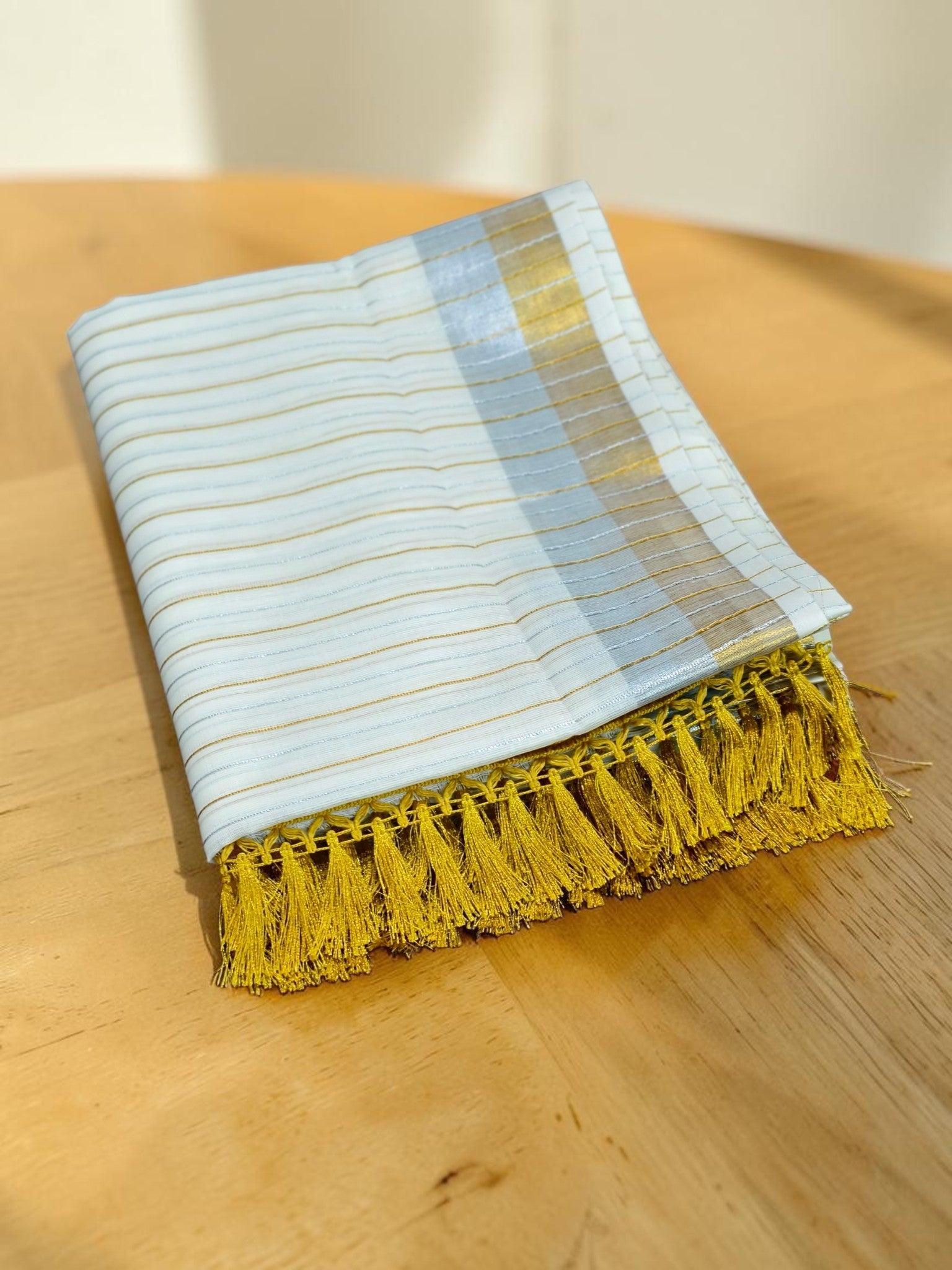 Mul Cotton body stripe saree with blouse