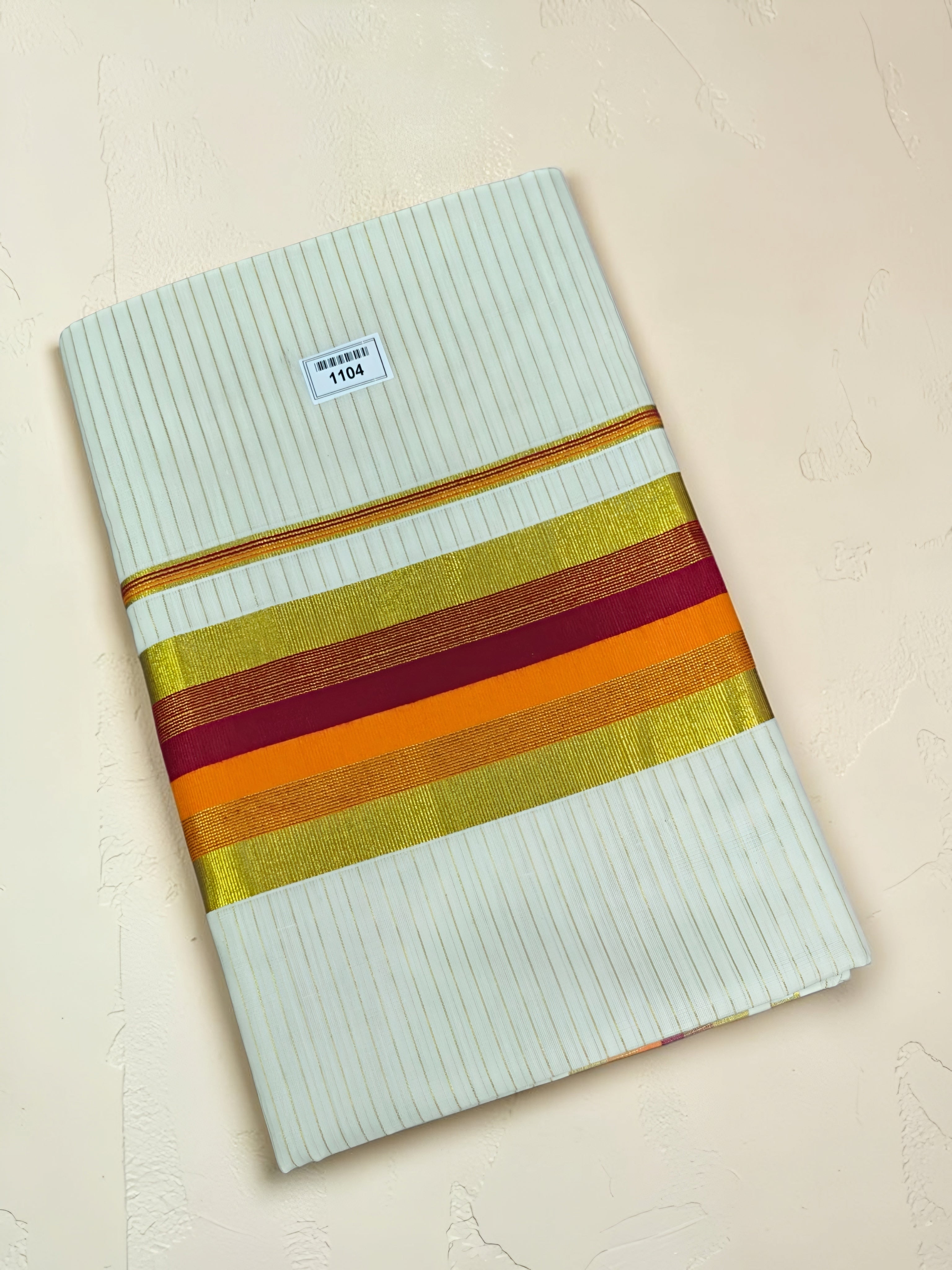 Premium Set saree with traditional color border and Stripe