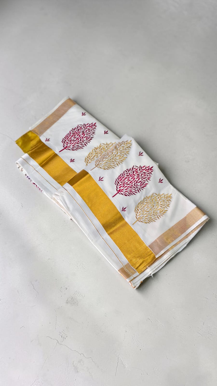 Pure Cotton Embroidery Saree Full body with blouse