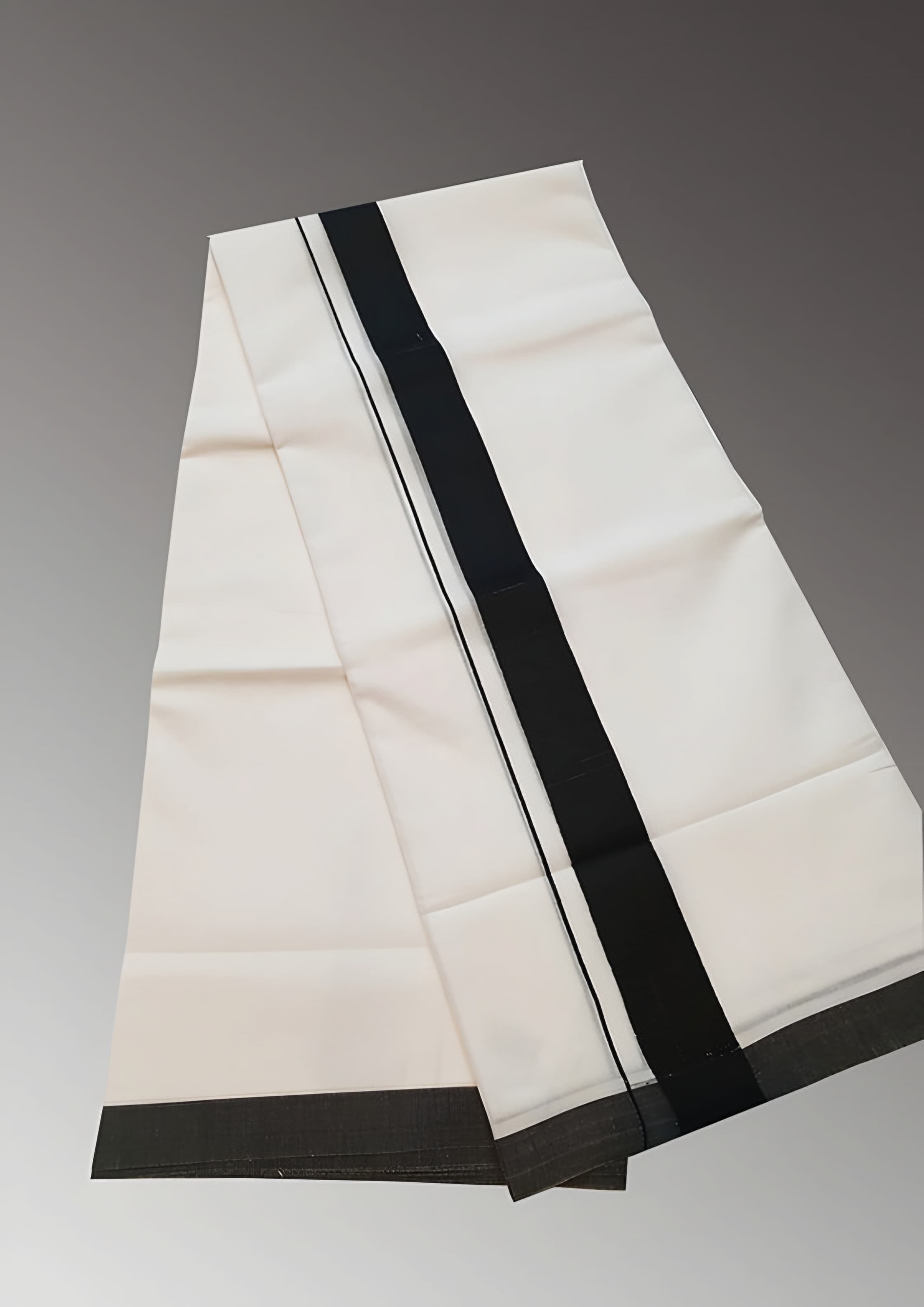 Kuthampully Mens White Cotton Dhoti (4 mtr)