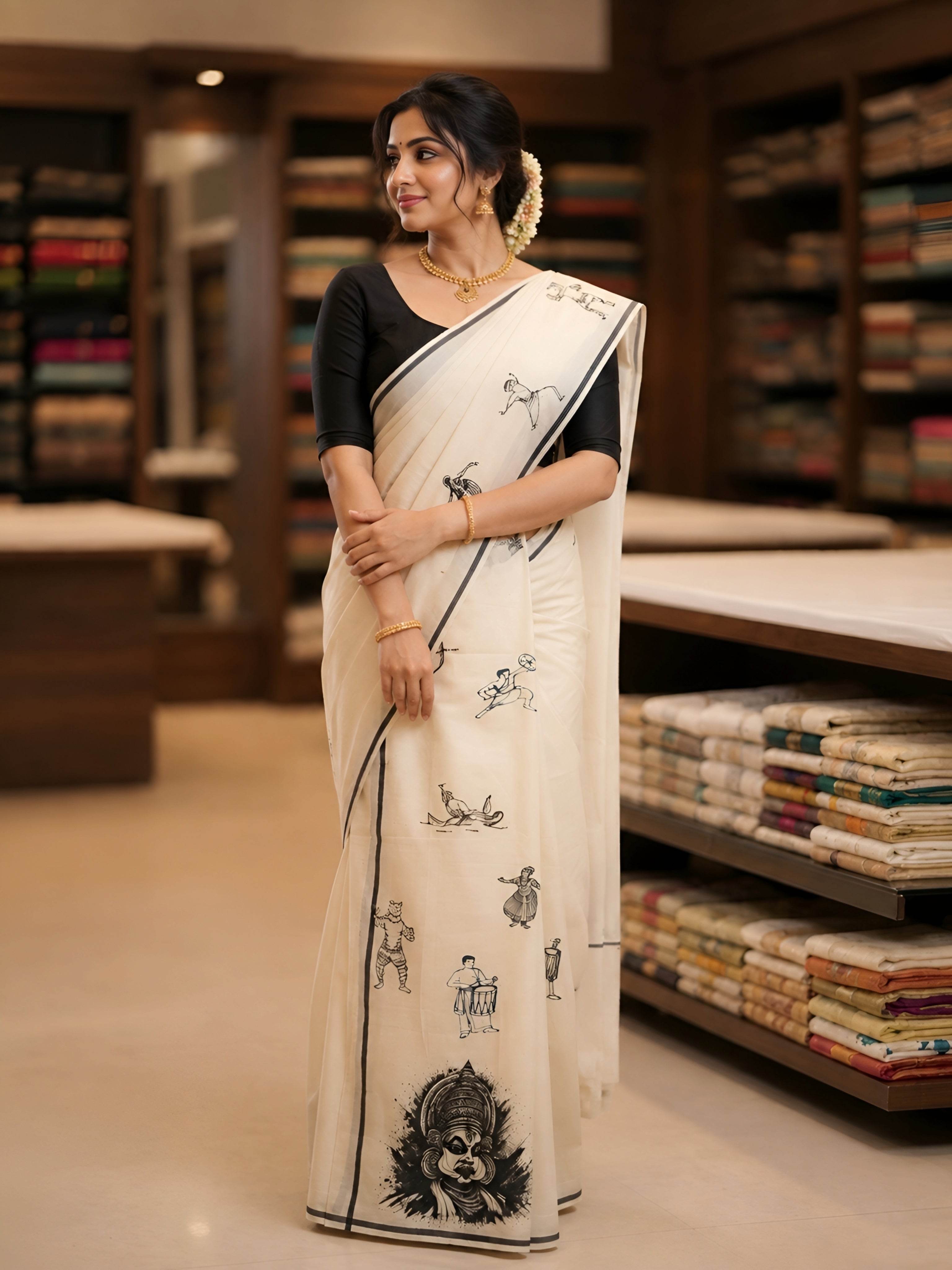 Trending onam theme set mundu exclusive design
