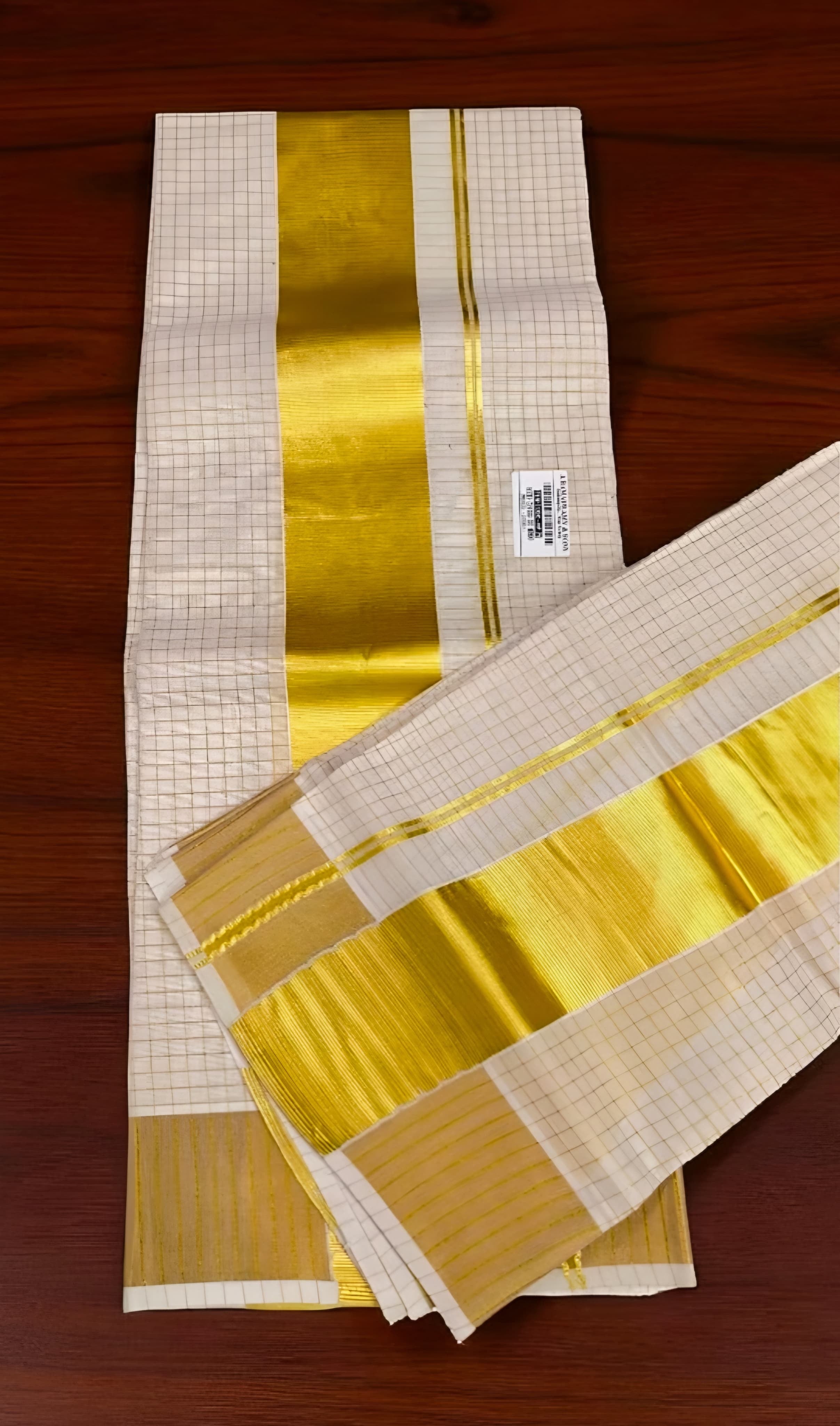 Kuthampully Premium Handloom quality micro Check set mundu