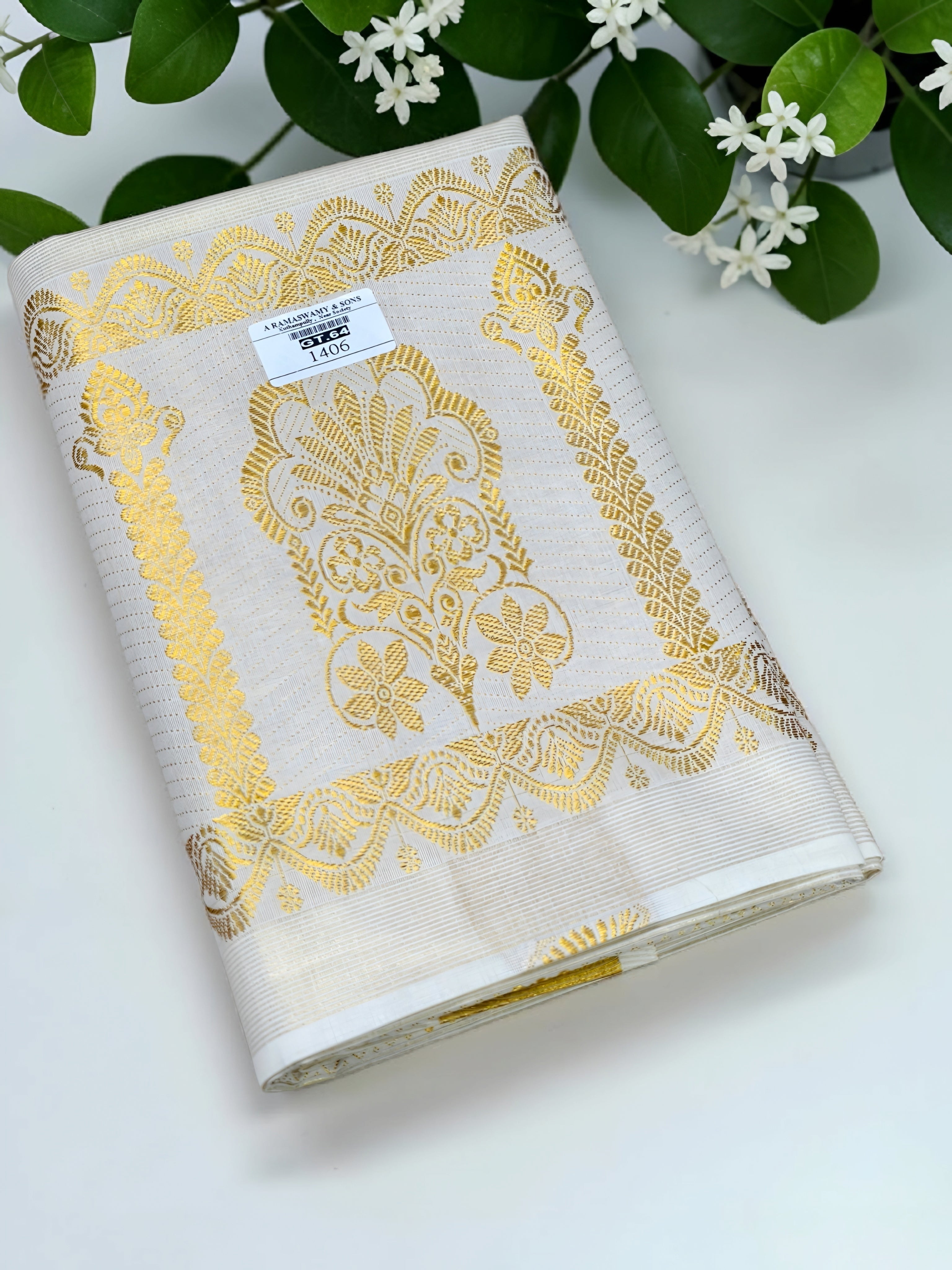 Kuthampully Handloom replica temple wear onam saree with blouse