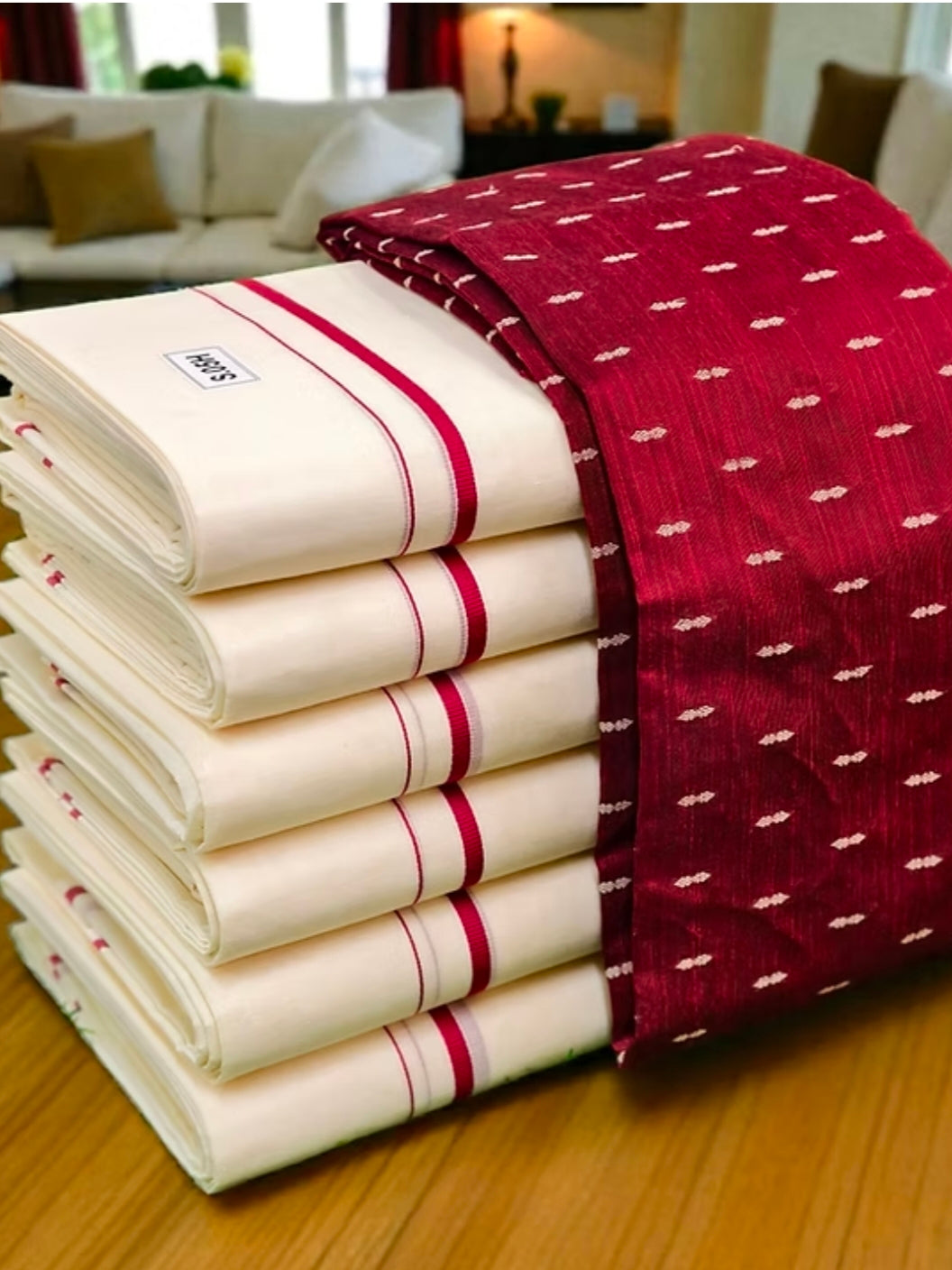 Puliyirakara Set Mundu with blouse pure cotton