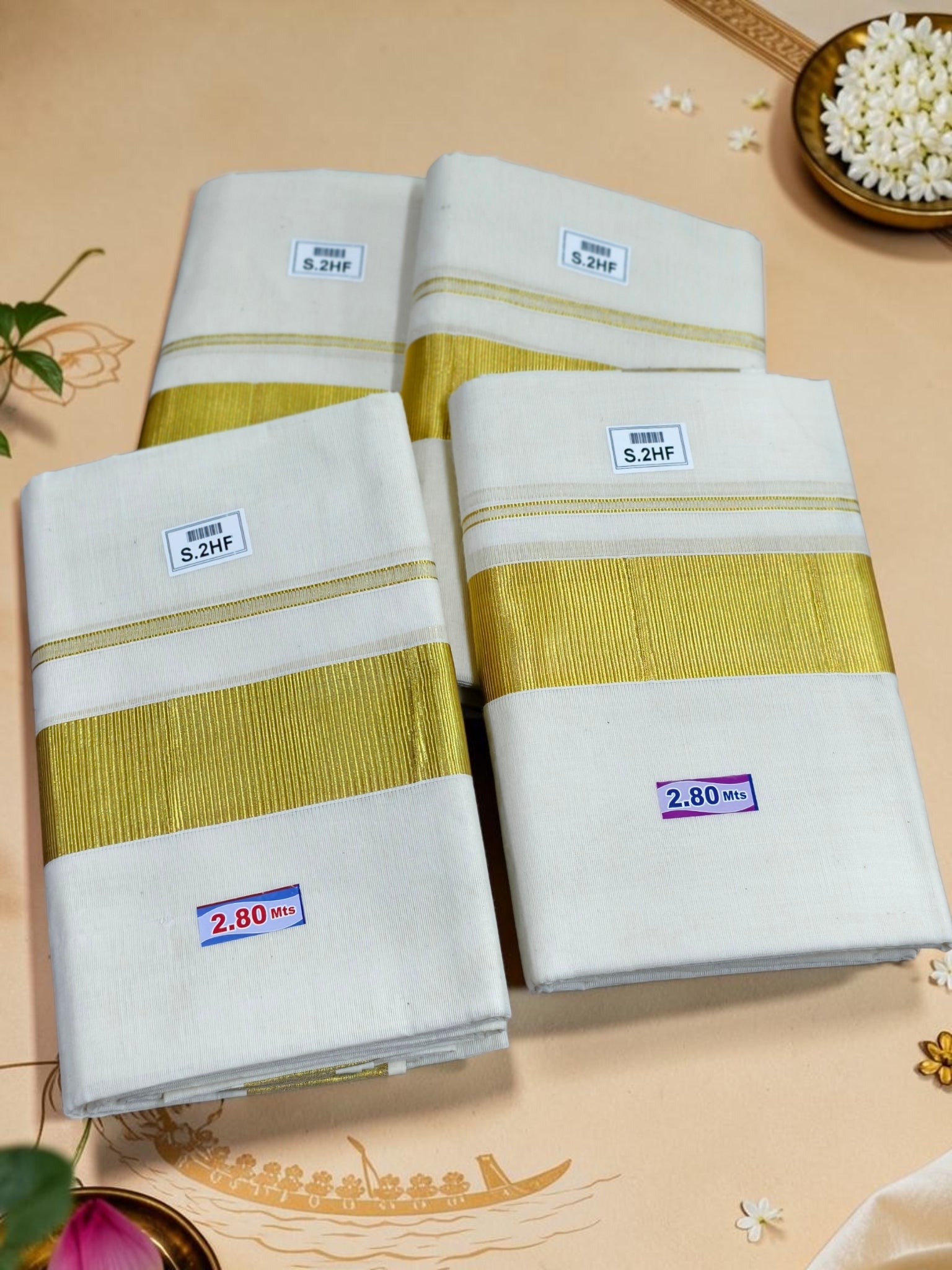 Handloom Kasavu Pure quality Set mundu _ extra length