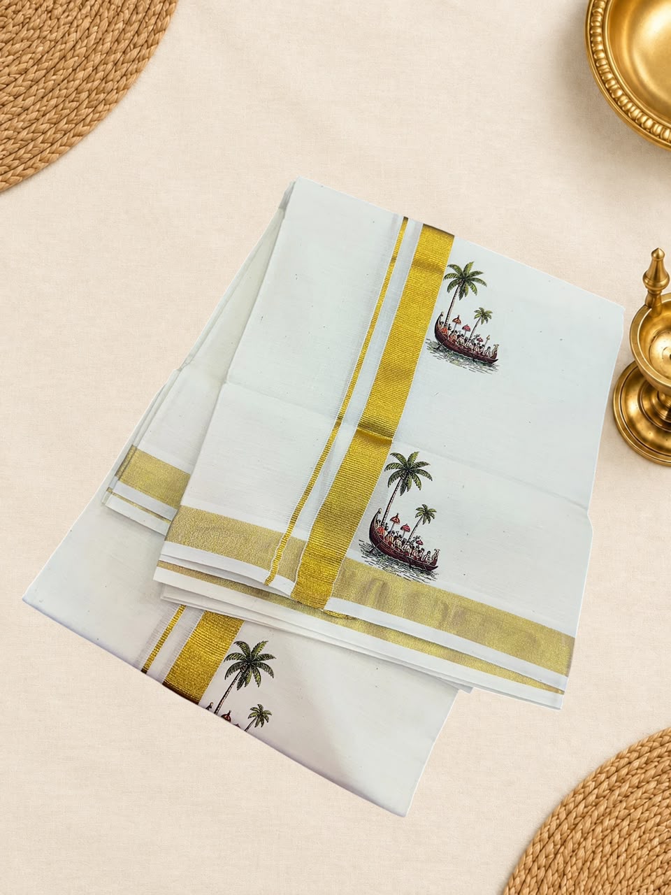Kerala Traditional Thooni design cotton dhoti 4 meter