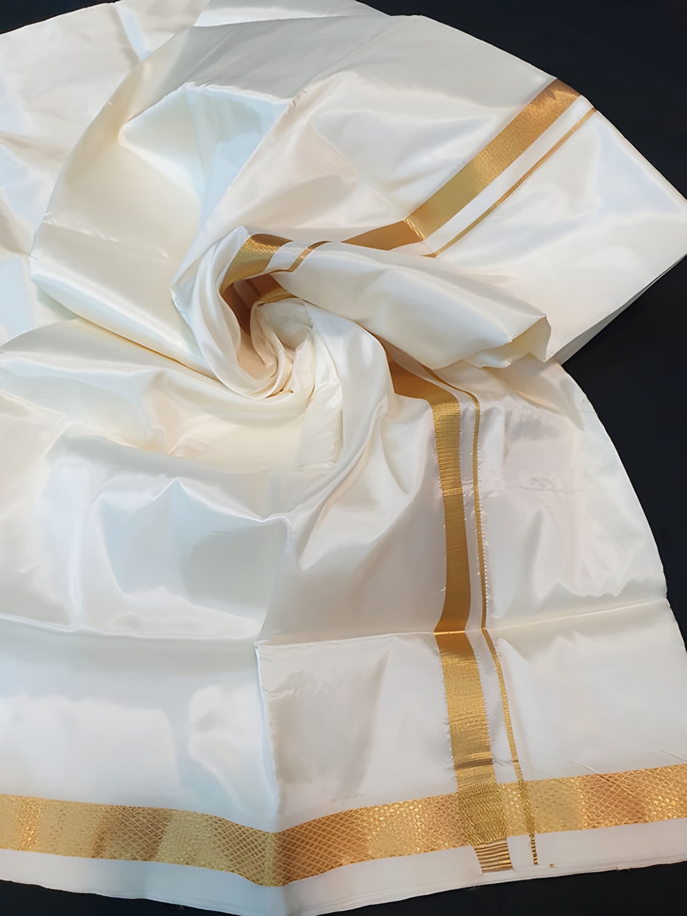 Kuthampully Men's Pure Pattu Dhoti - Groom