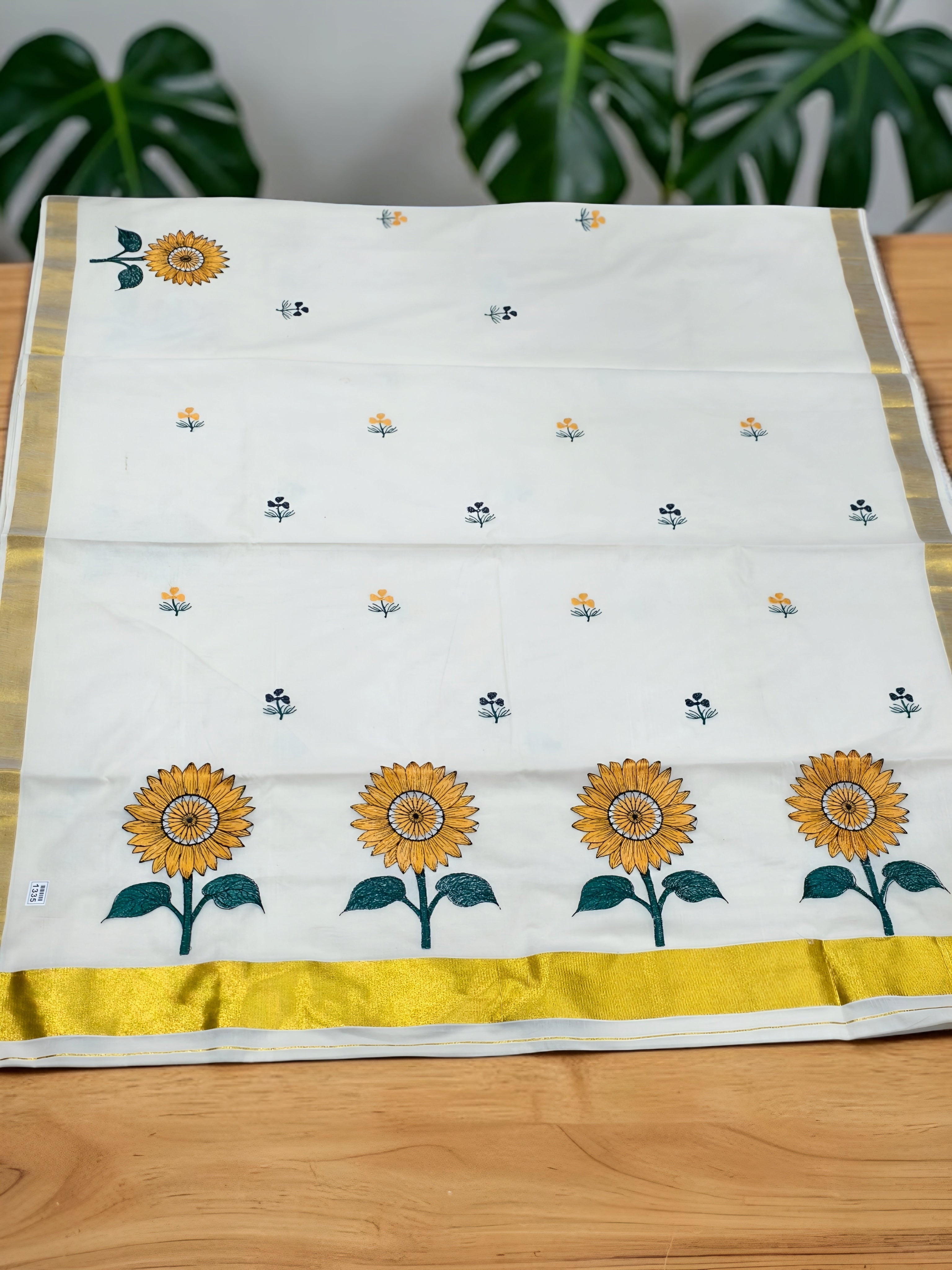 Trending Sunflower Saree exclusive for onam