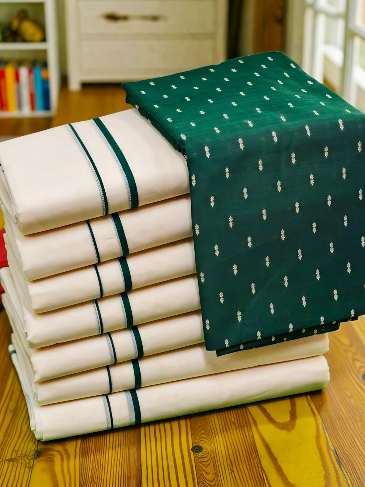 Puliyirakara Set Mundu with blouse pure cotton