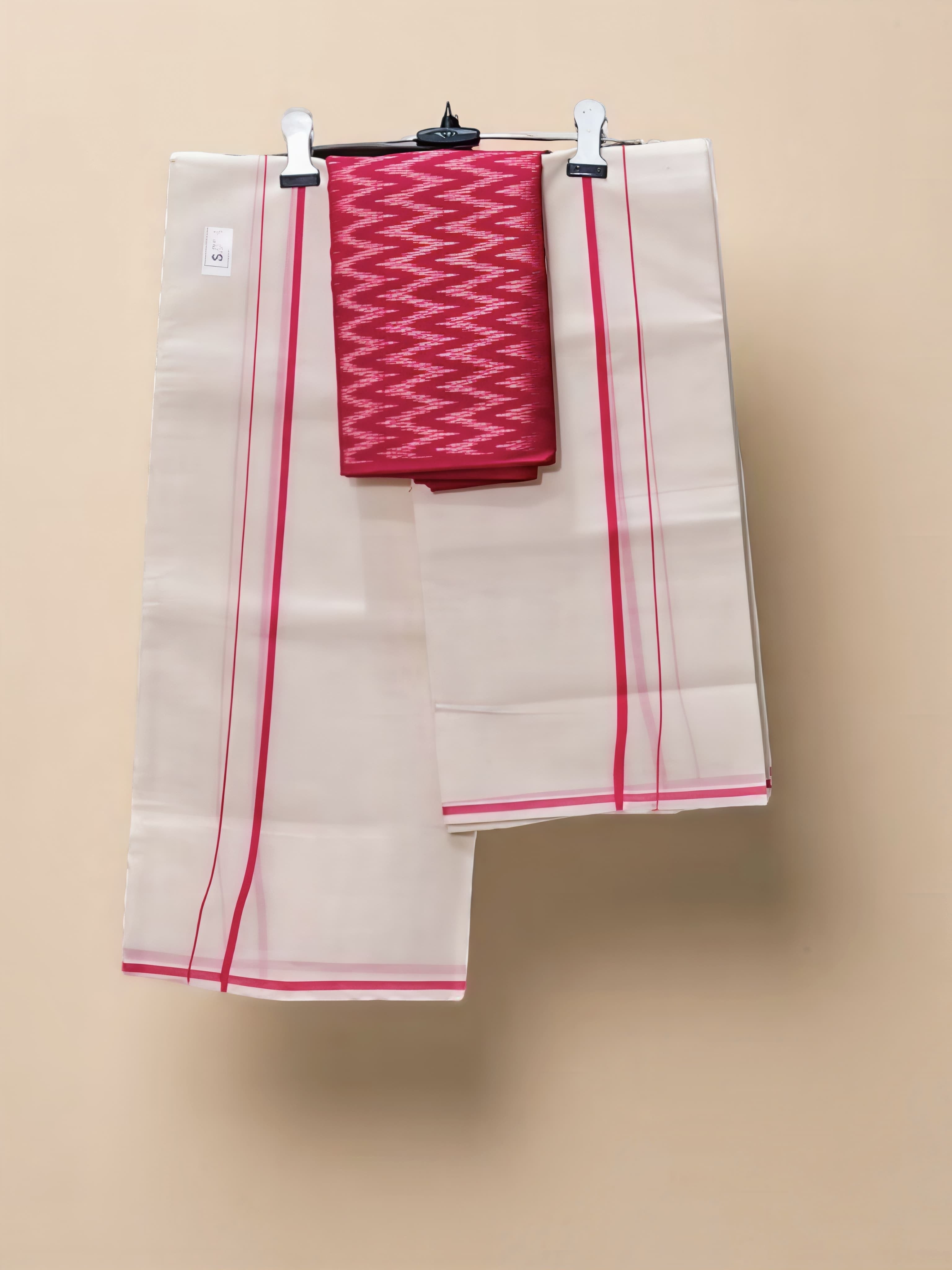 Puliyilakara Set Mundu Pure Cotton 2.70 mtr With Blouse