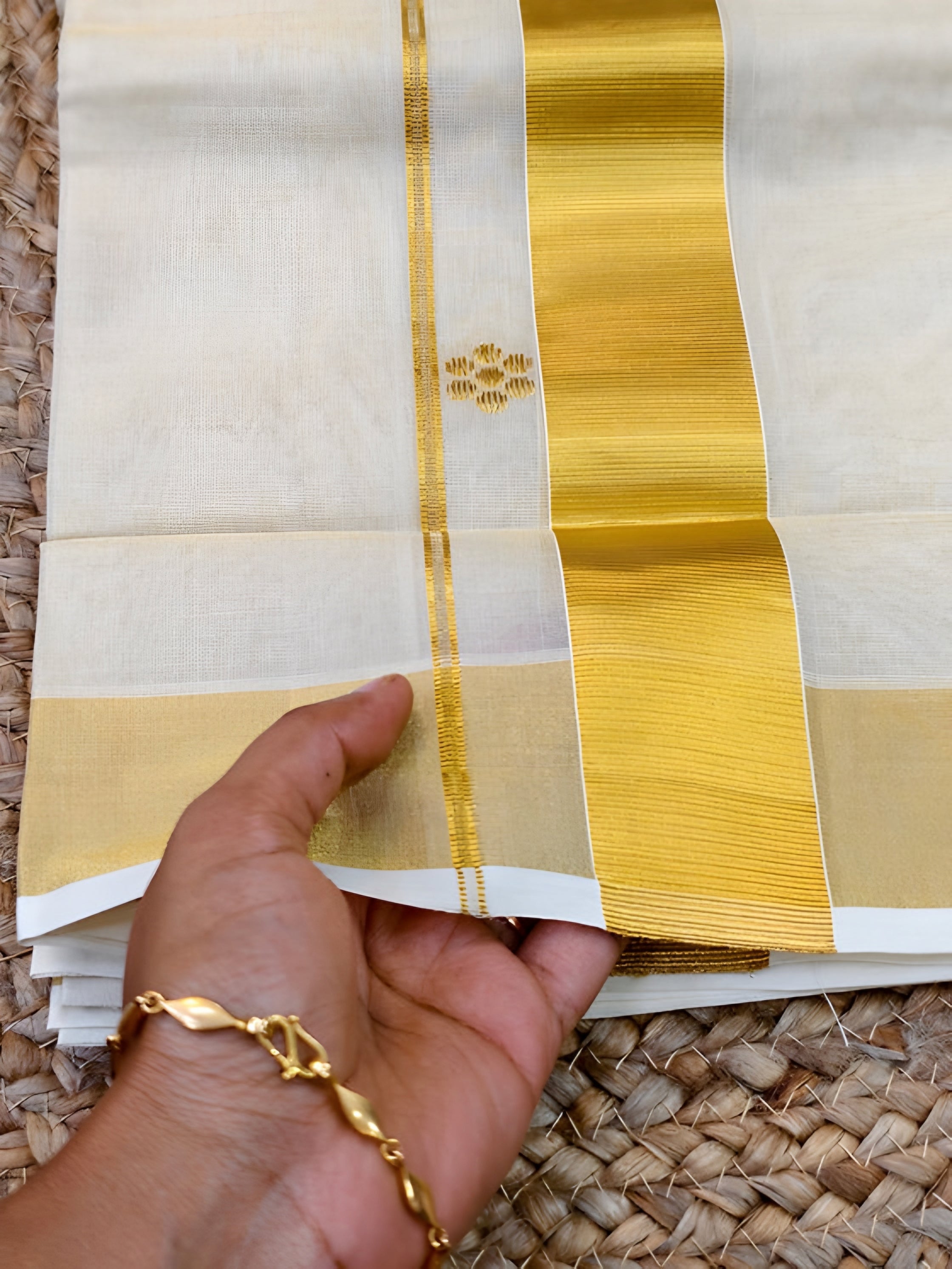 Pure Handloom Mens Tissue Dhoti 4 meter