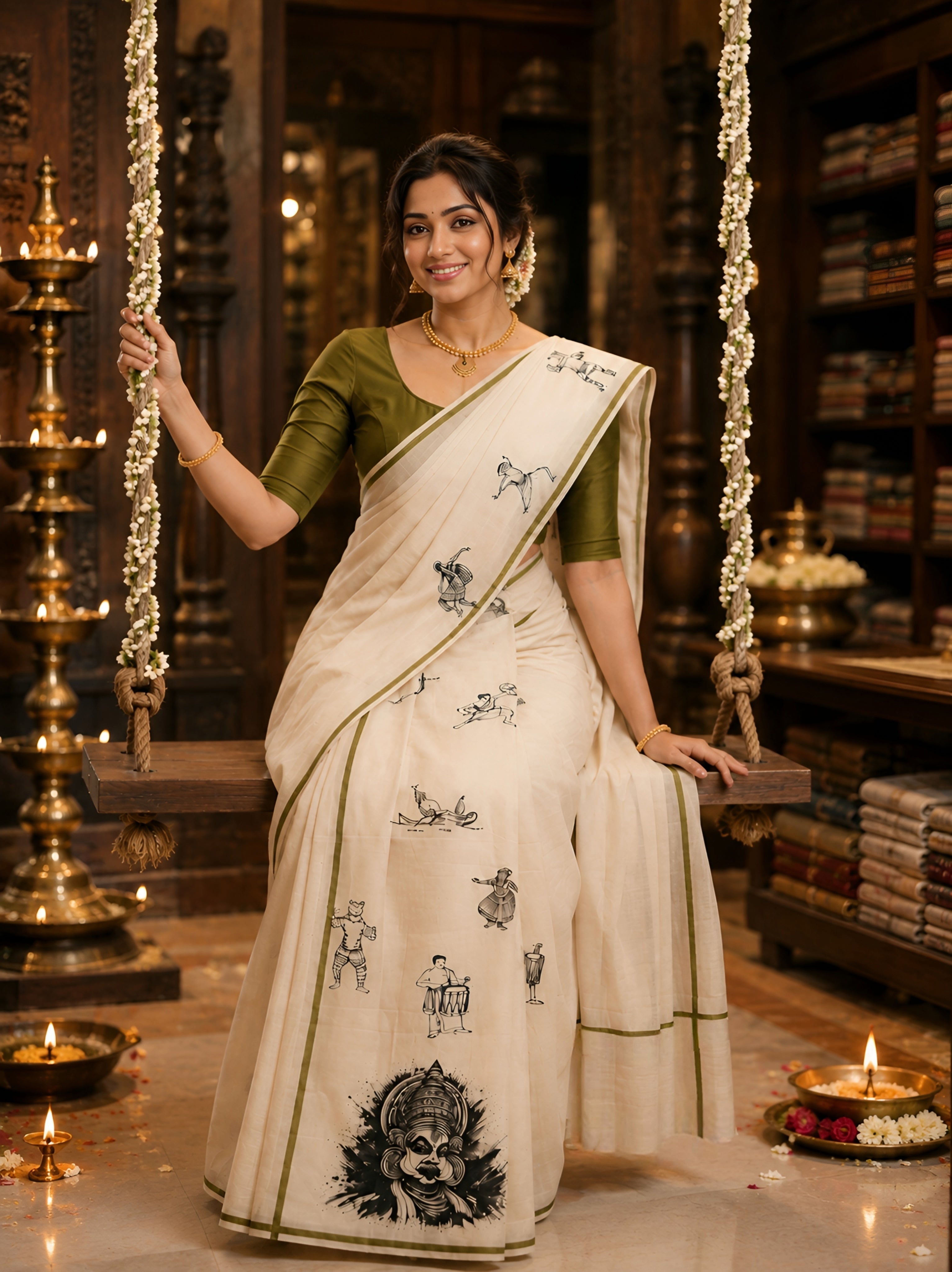 Trending onam theme set mundu exclusive design