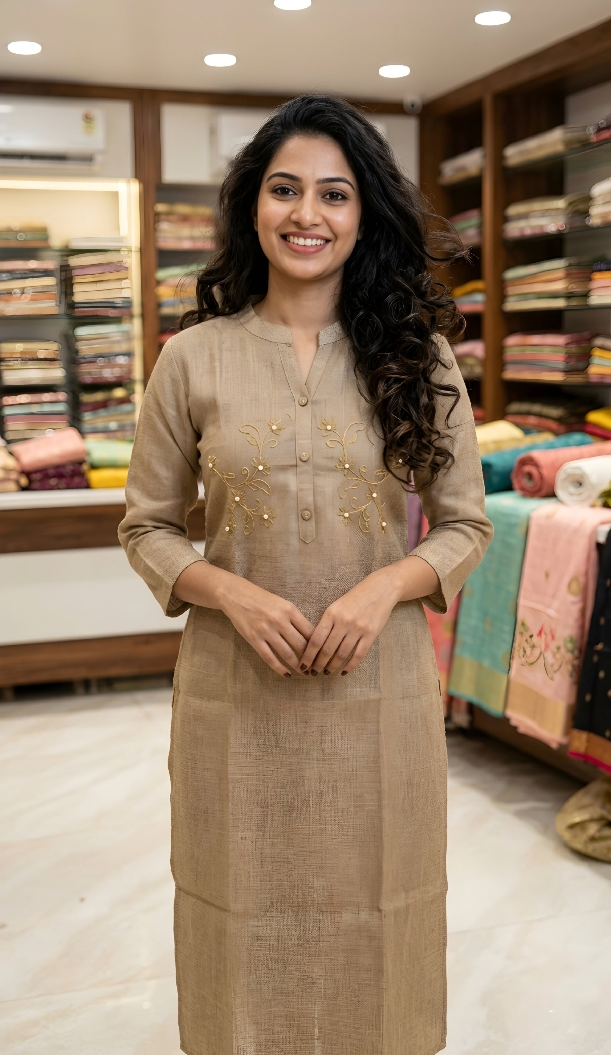 Summer Cotton Kurti for Ladies with elegant embroidery design