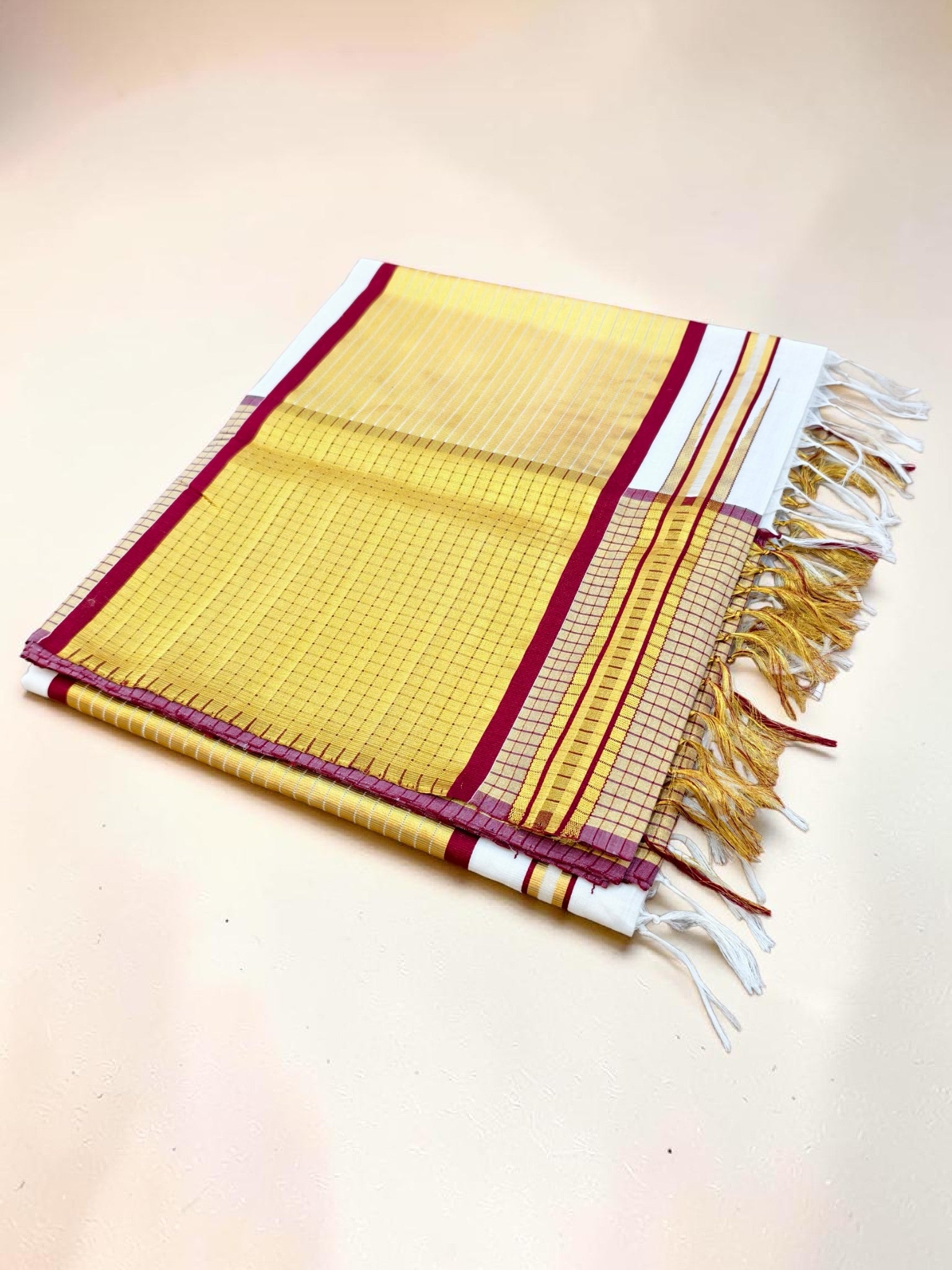 Handloom Cotton Saree 6 inch border with blouse / Handloom
