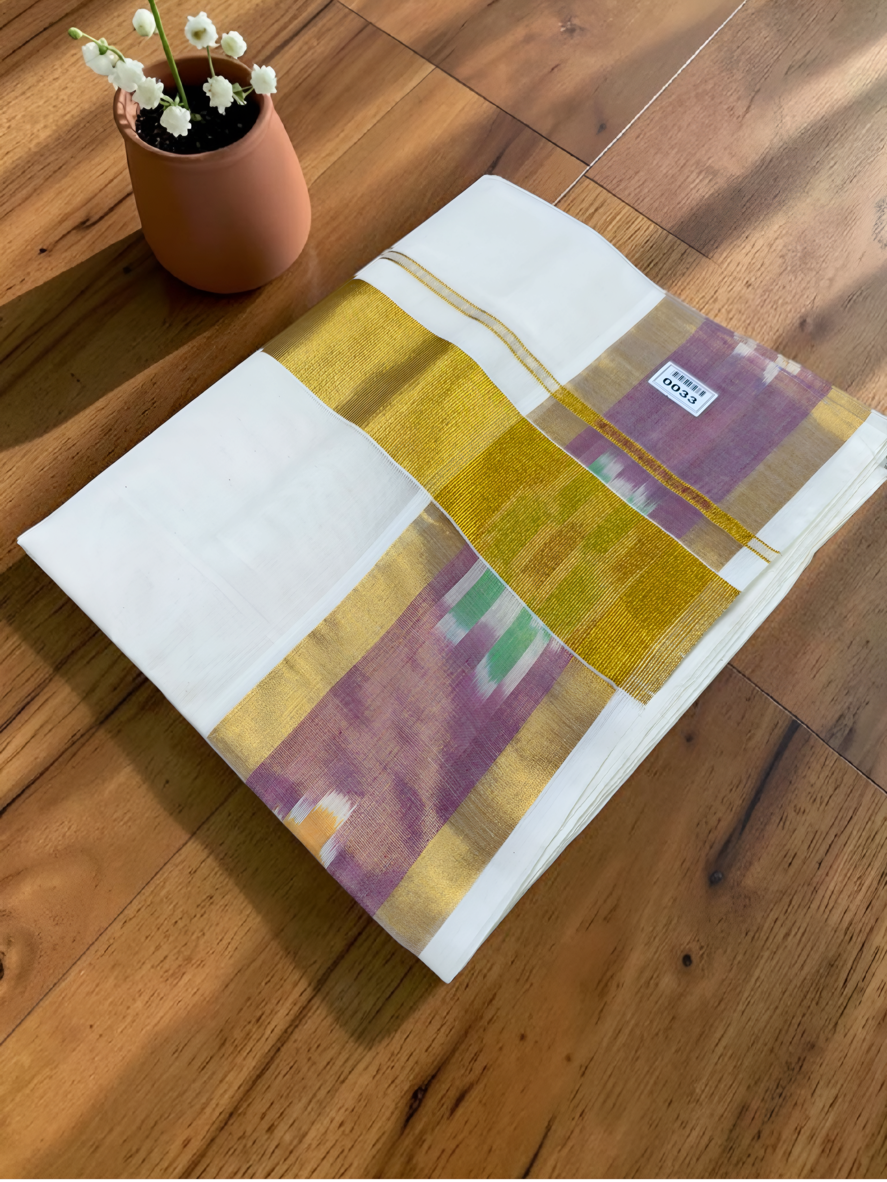 Pochampalli dye border Kerala saree with blouse / kerala saree