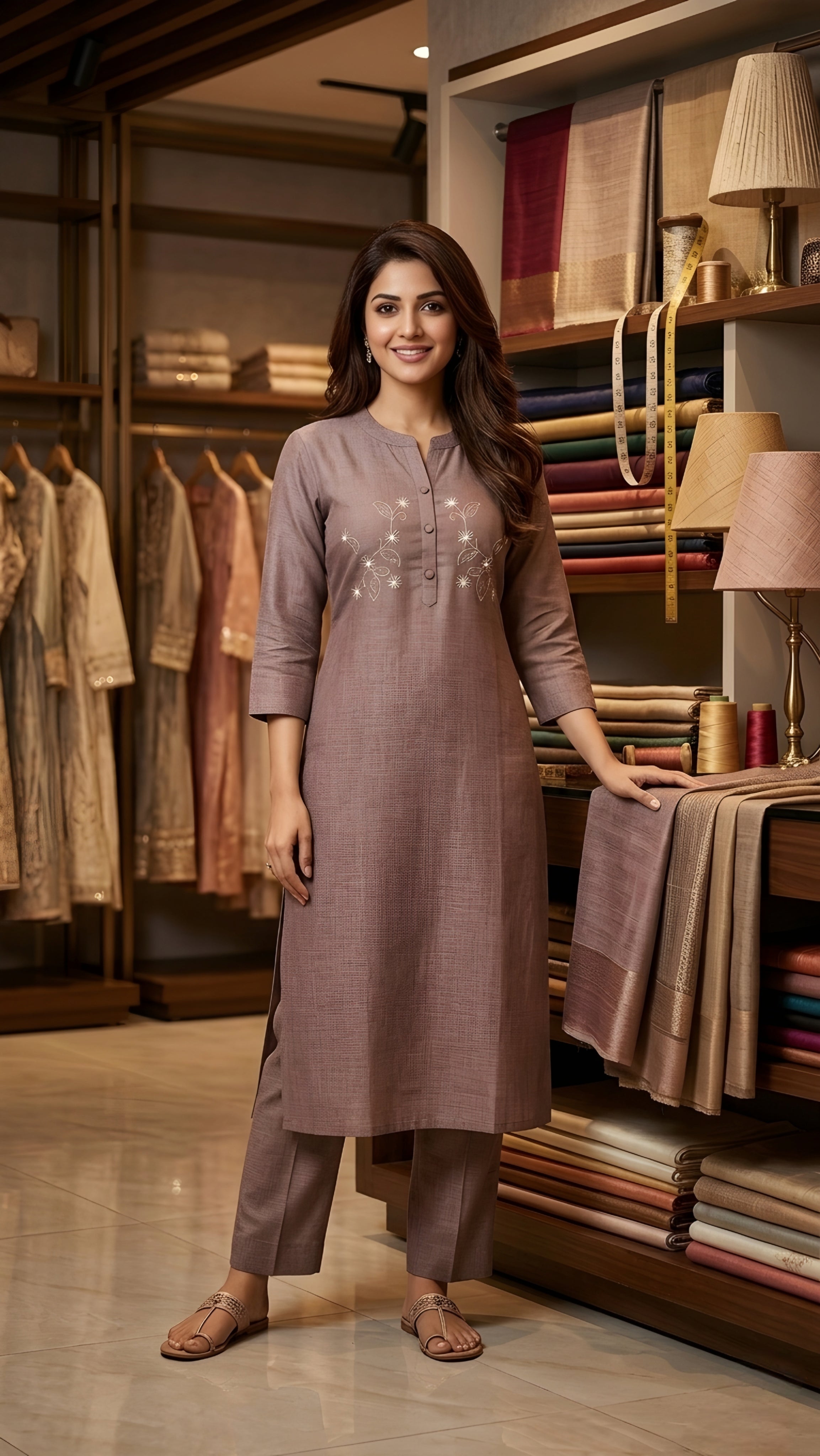 Summer Cotton Kurti for Ladies with elegant embroidery design
