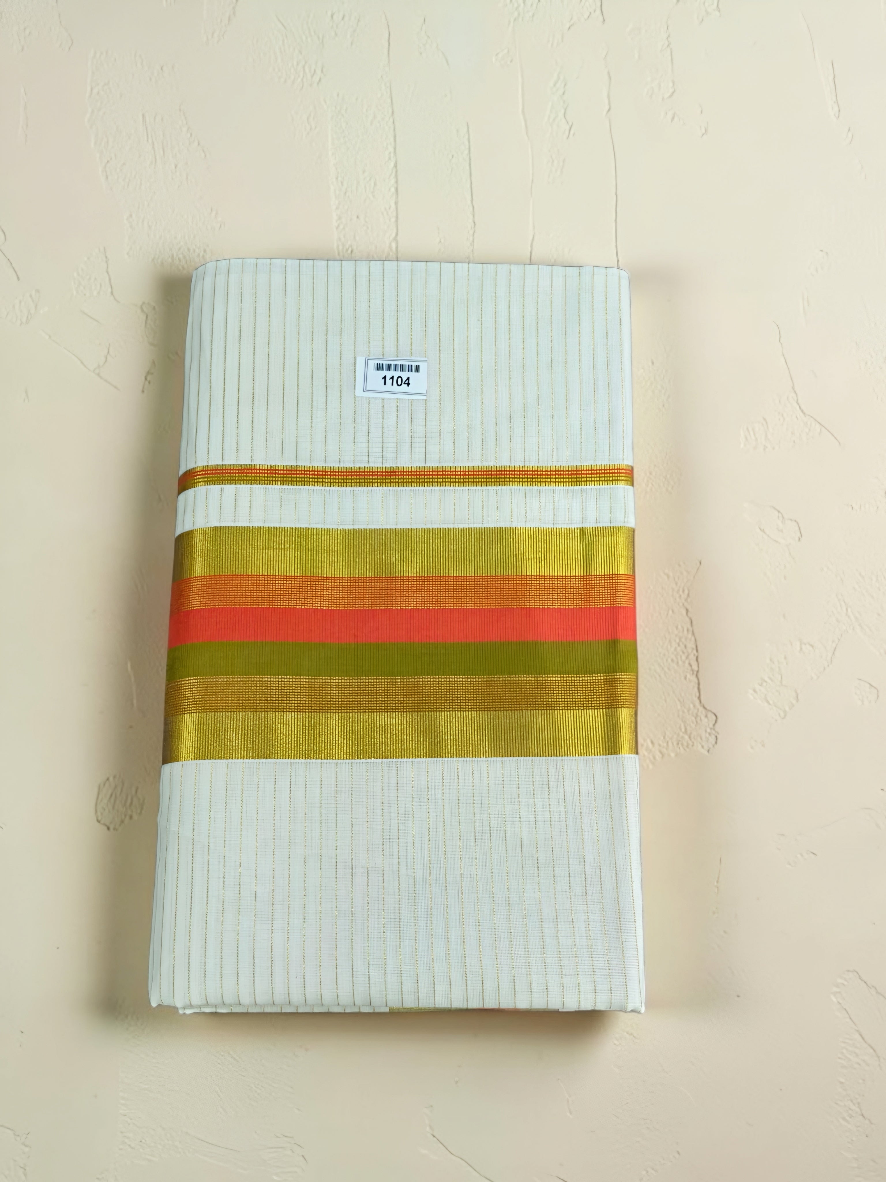 Premium Set saree with traditional color border and Stripe