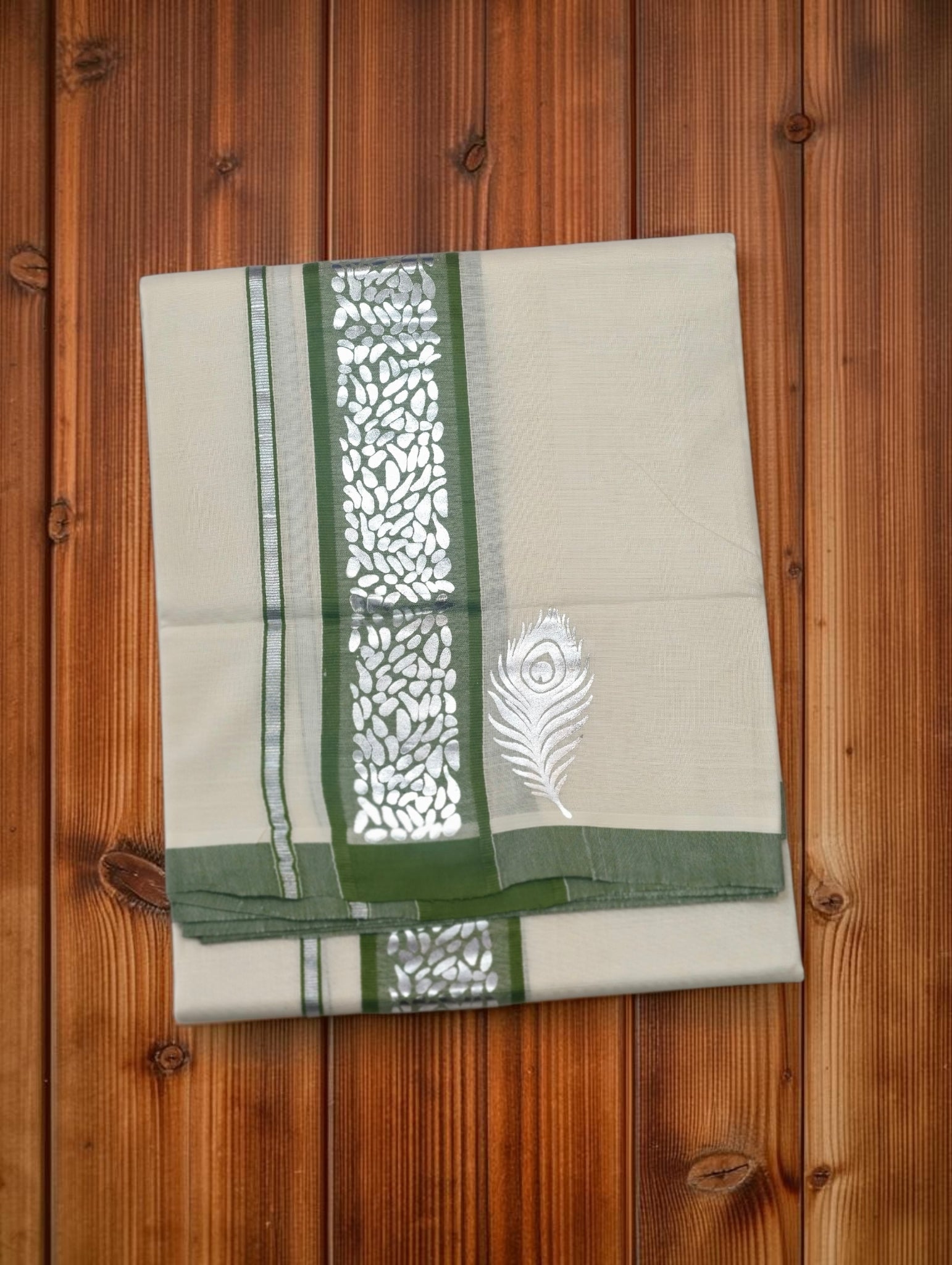 Onam special double dhoti 4 meter with Peeli Deign