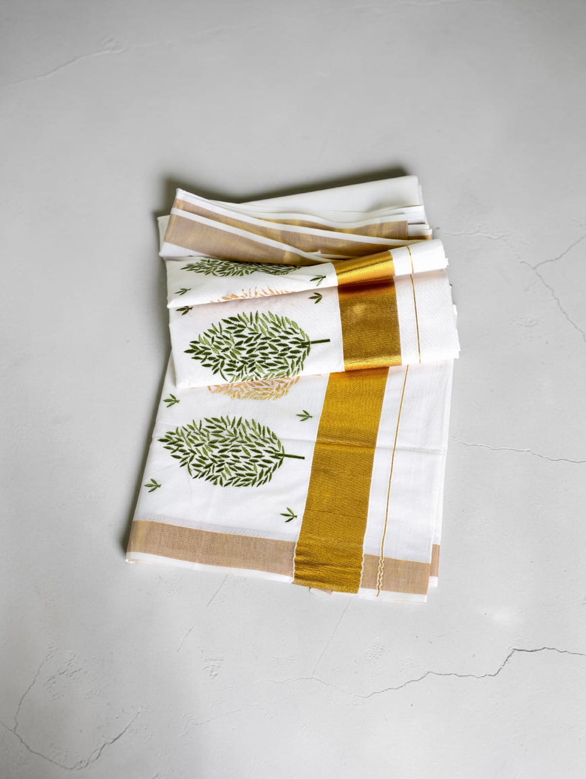 Pure Cotton Embroidery Saree Full body with blouse