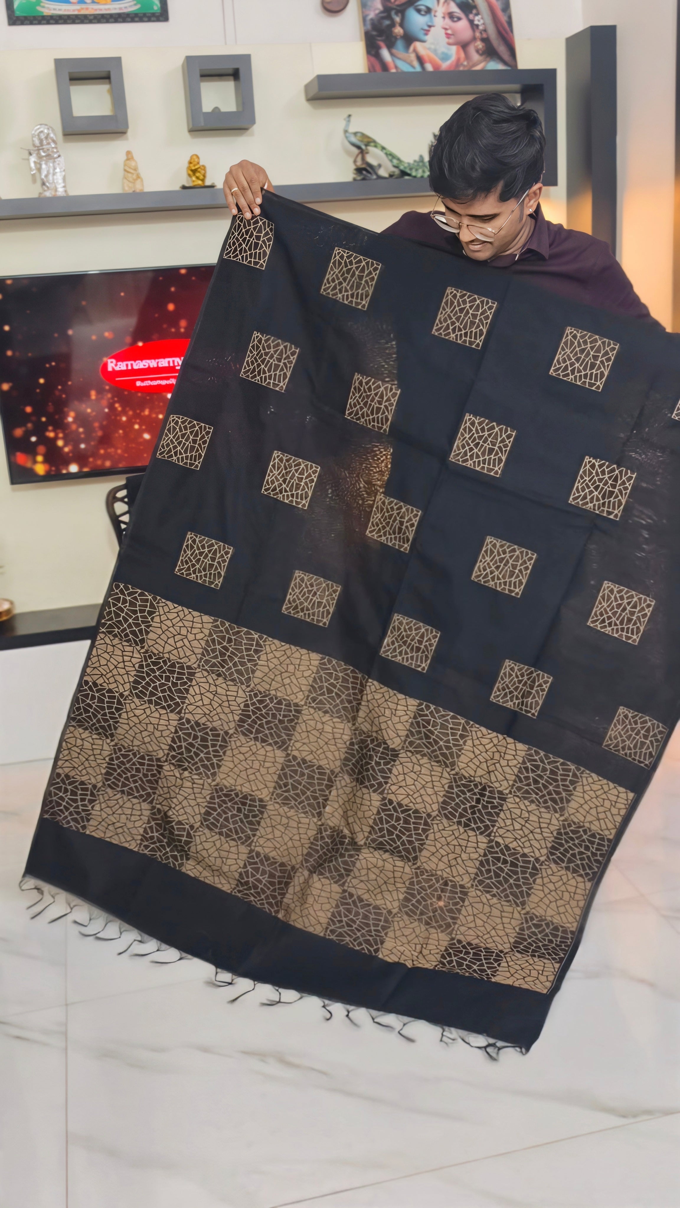 Cotton kora Elegant saree for function spider design