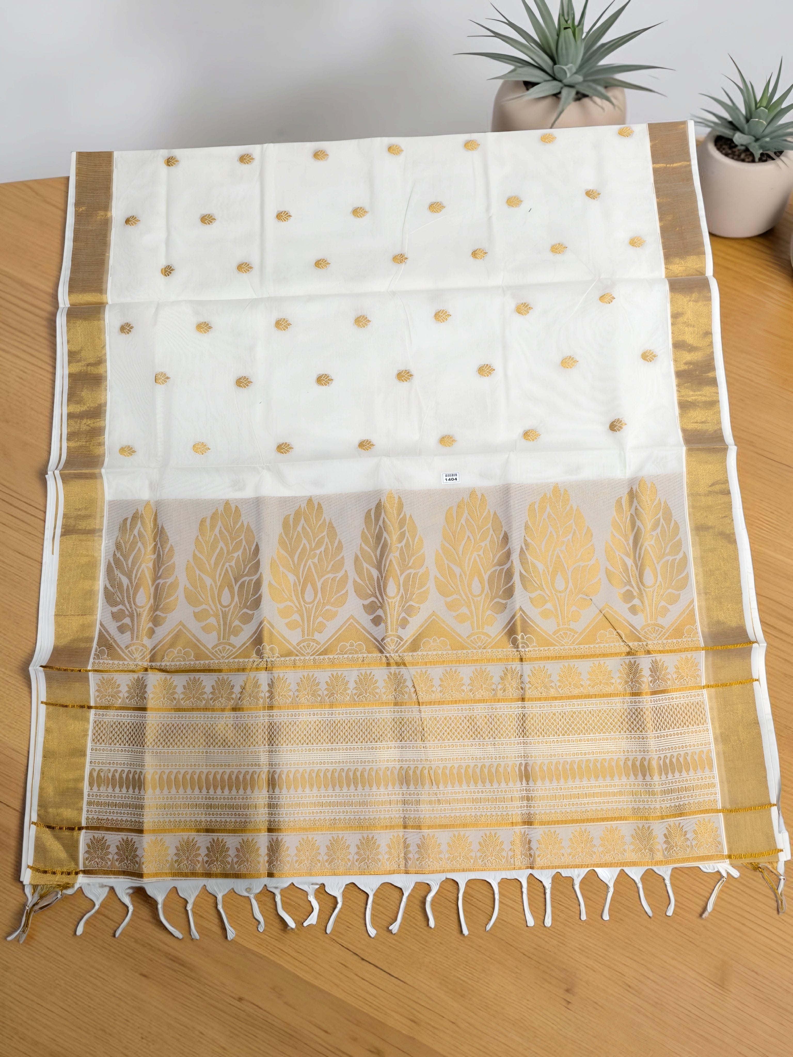 Rich Pallu pure cotton body full work saree Handloom replica