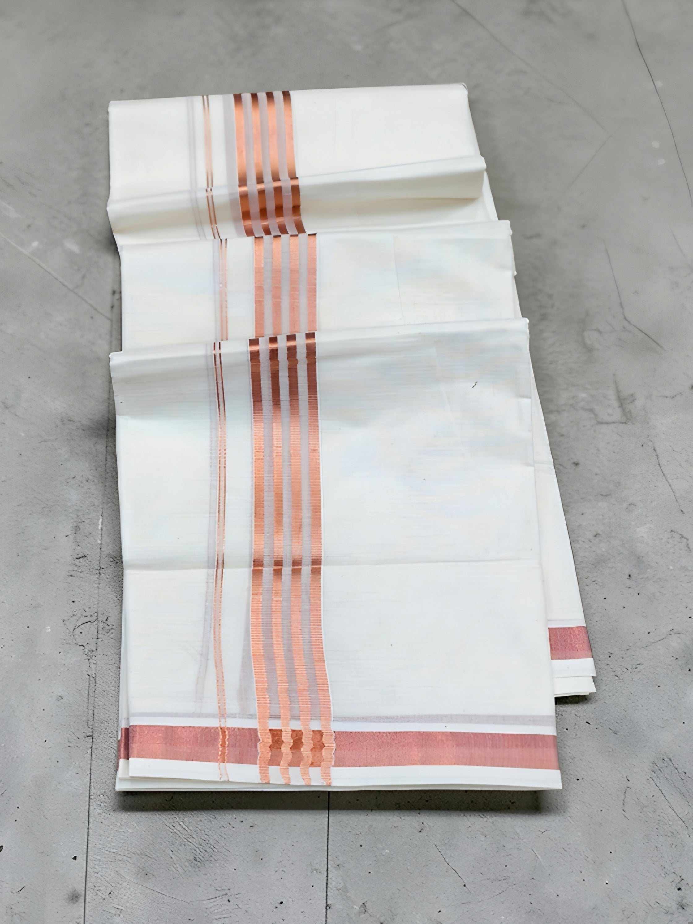 Copper style mens double dhoti 4 meter Pure cotton with high quality copper jeri