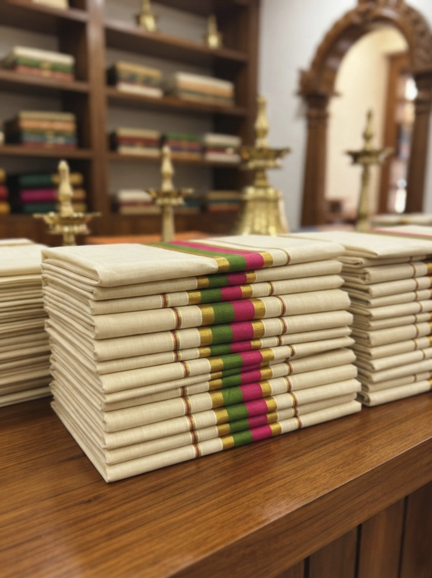 Exclusive Onam Tissue Kerala Saree with blouse