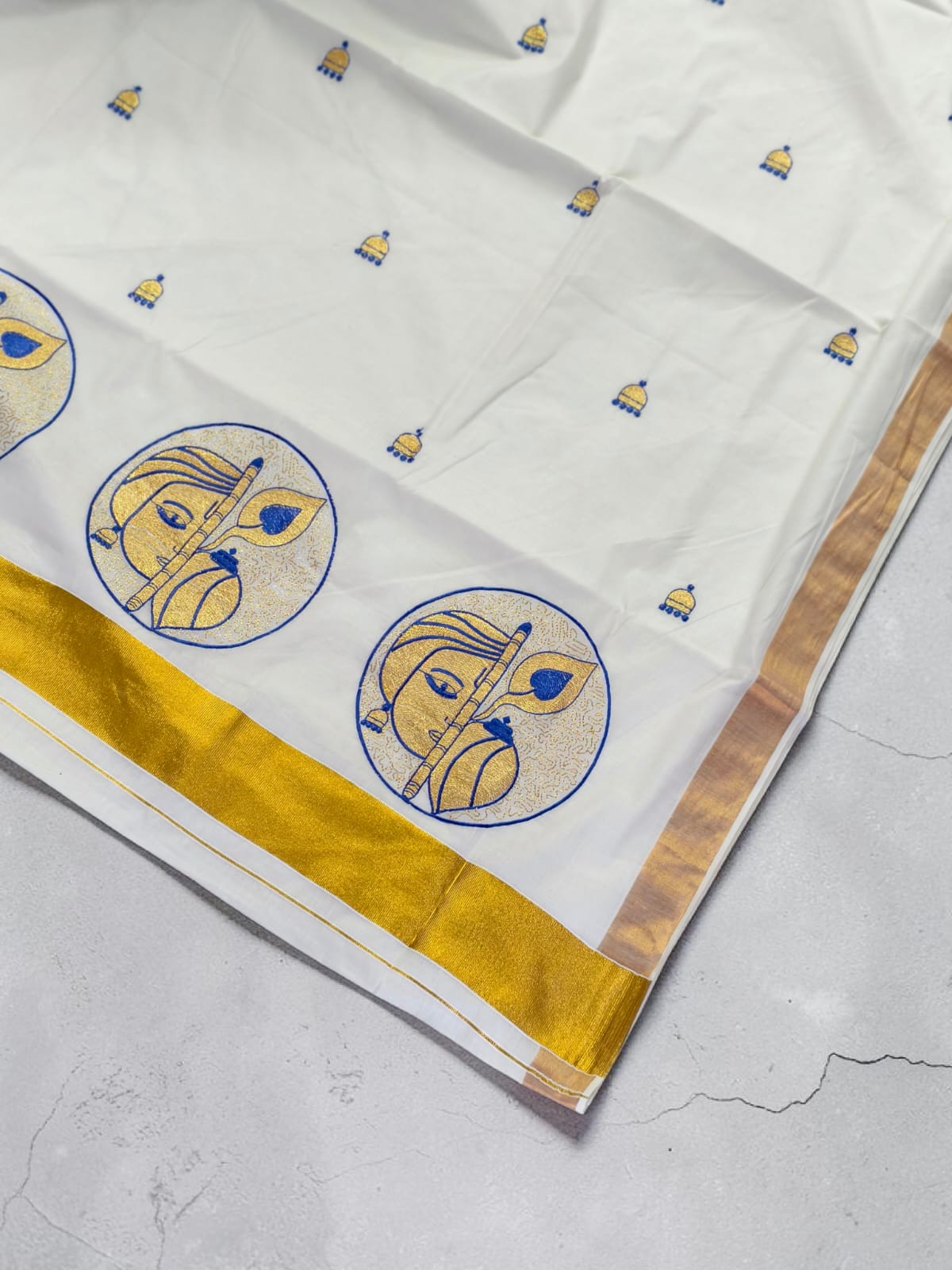 Pure Cotton Embroidery Saree Full body with blouse