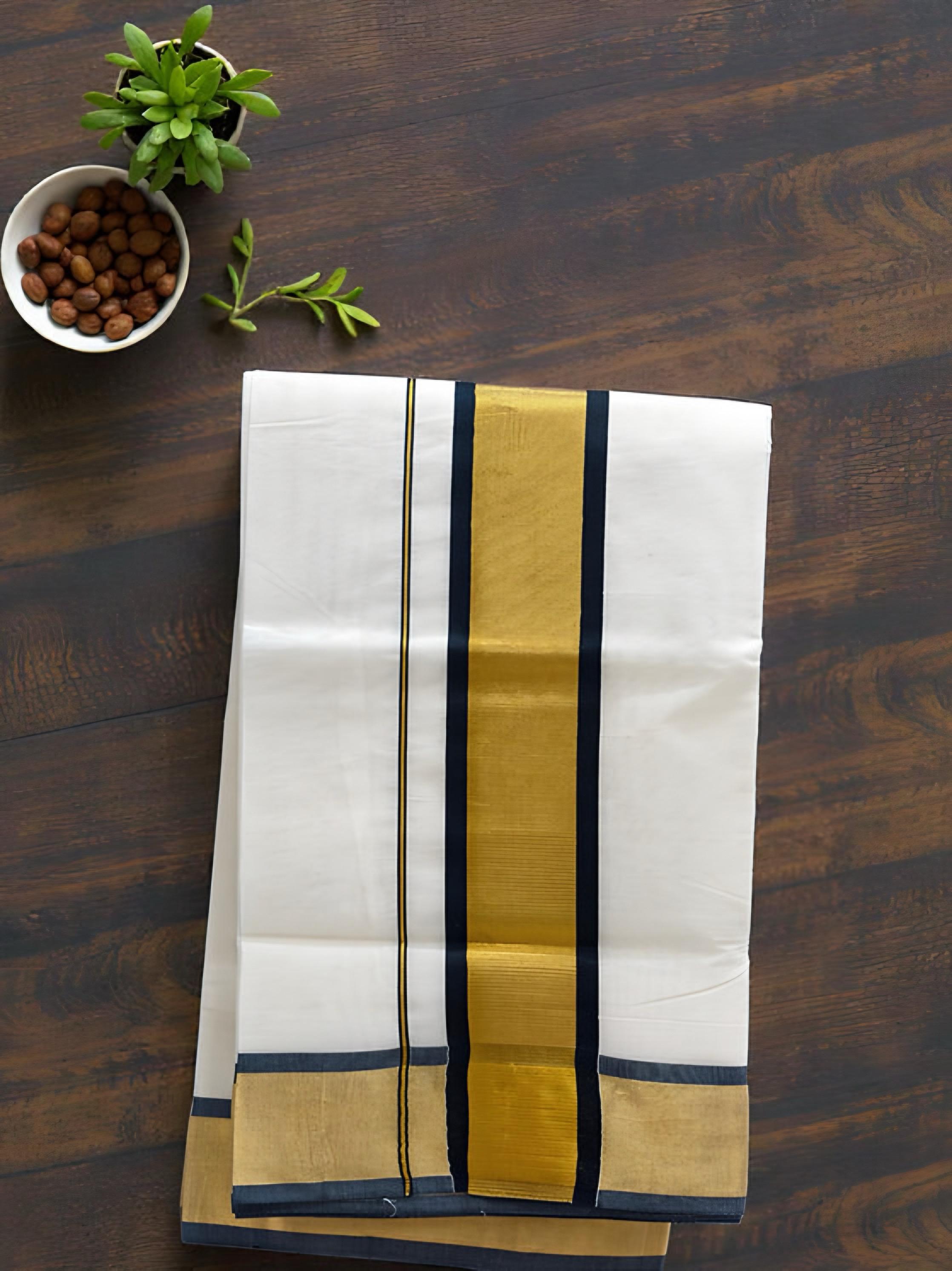 Pure cotton 4 inch color border set sarees with blouse