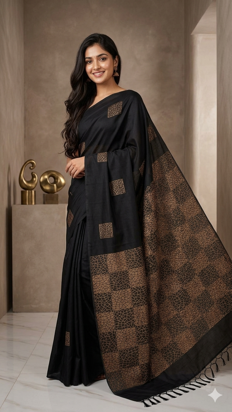 Cotton kora Elegant saree for function spider design