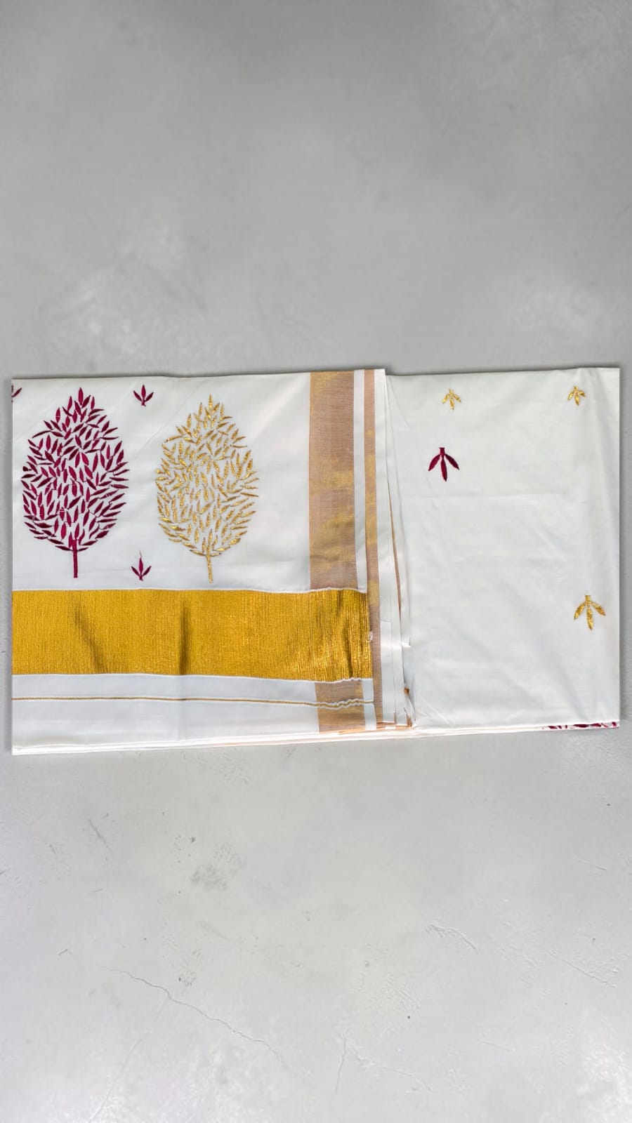 Pure Cotton Embroidery Saree Full body with blouse