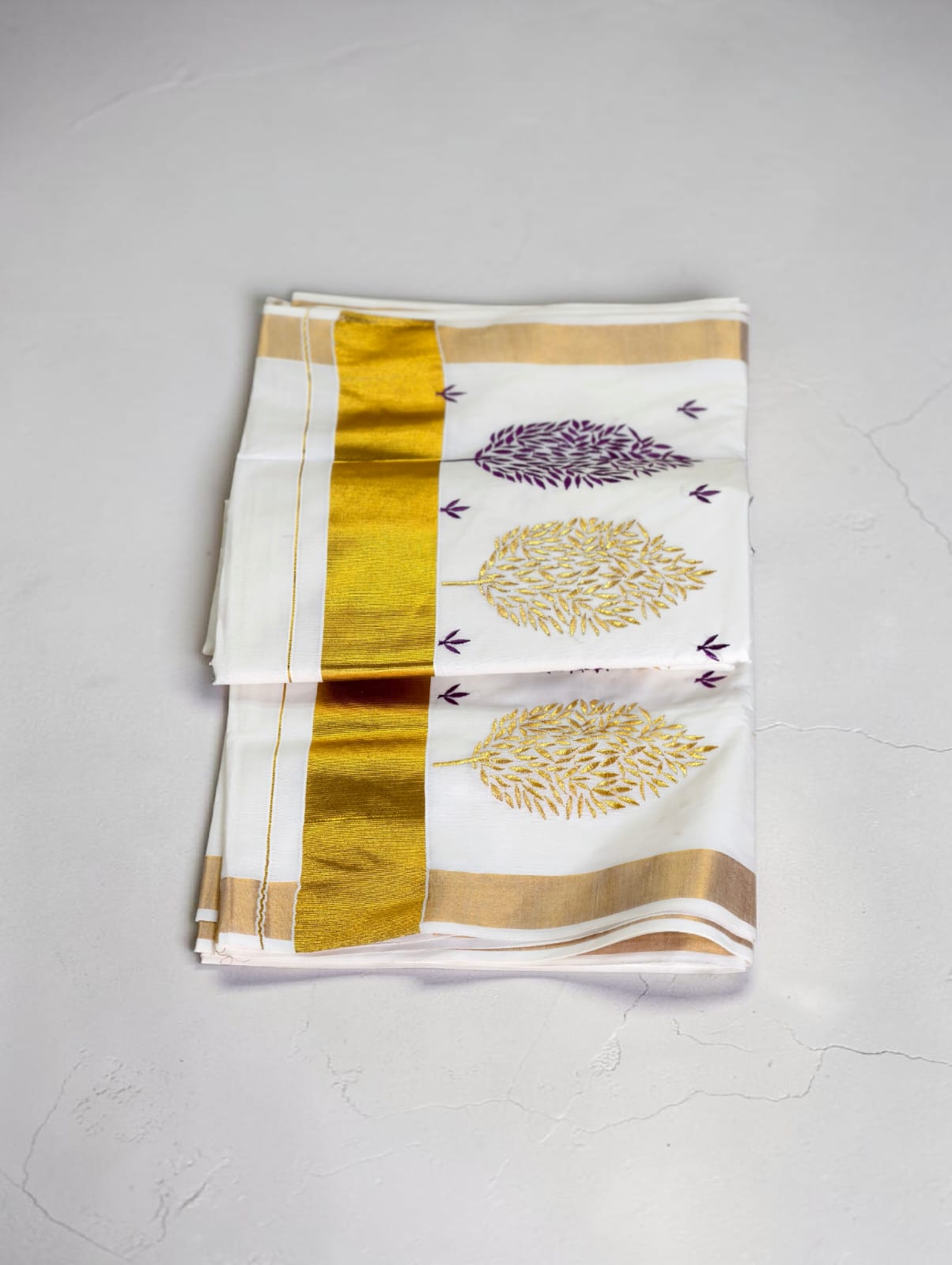 Pure Cotton Embroidery Saree Full body with blouse