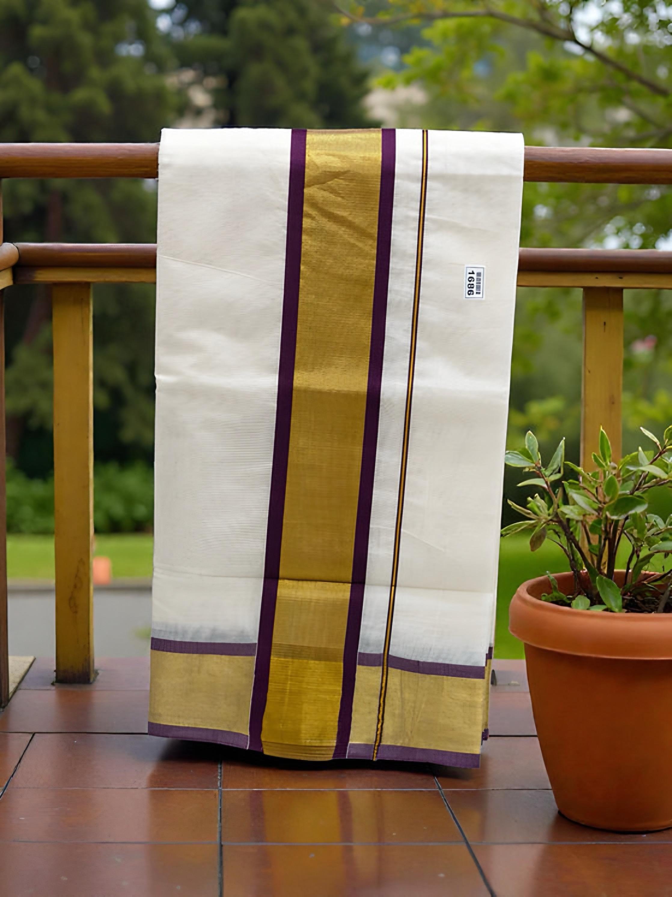 Pure cotton 4 inch color border set sarees with blouse