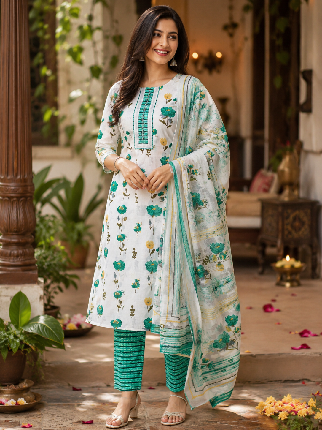 Pure Cotton Churidhar 3 psc set with trending design