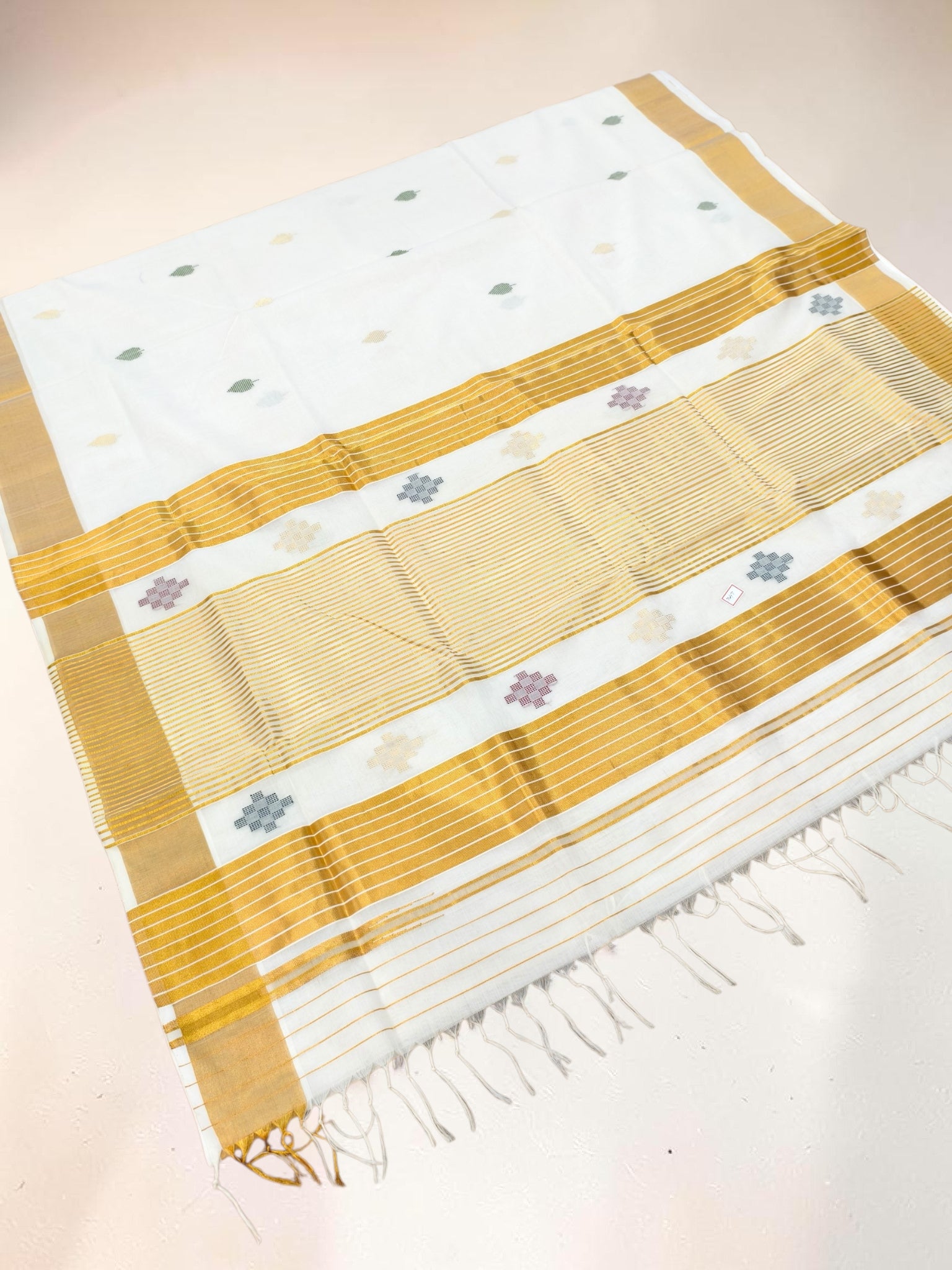 Pure Handloom Cotton full body meena work with blouse/ Handloom