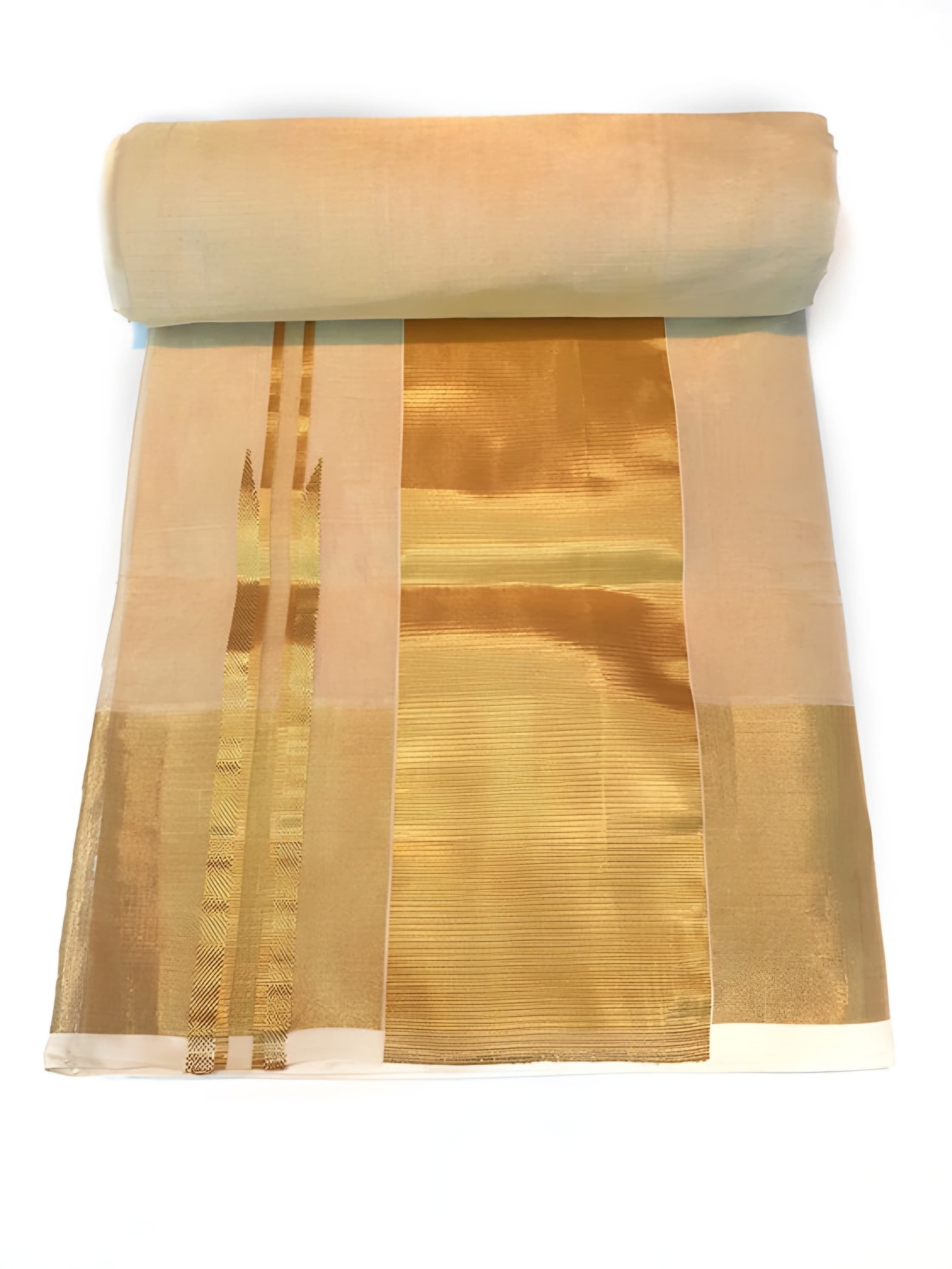 KUTHAMPULLY HANDLOOM TISSUE SAREE 5" inch WITH BLOUSE