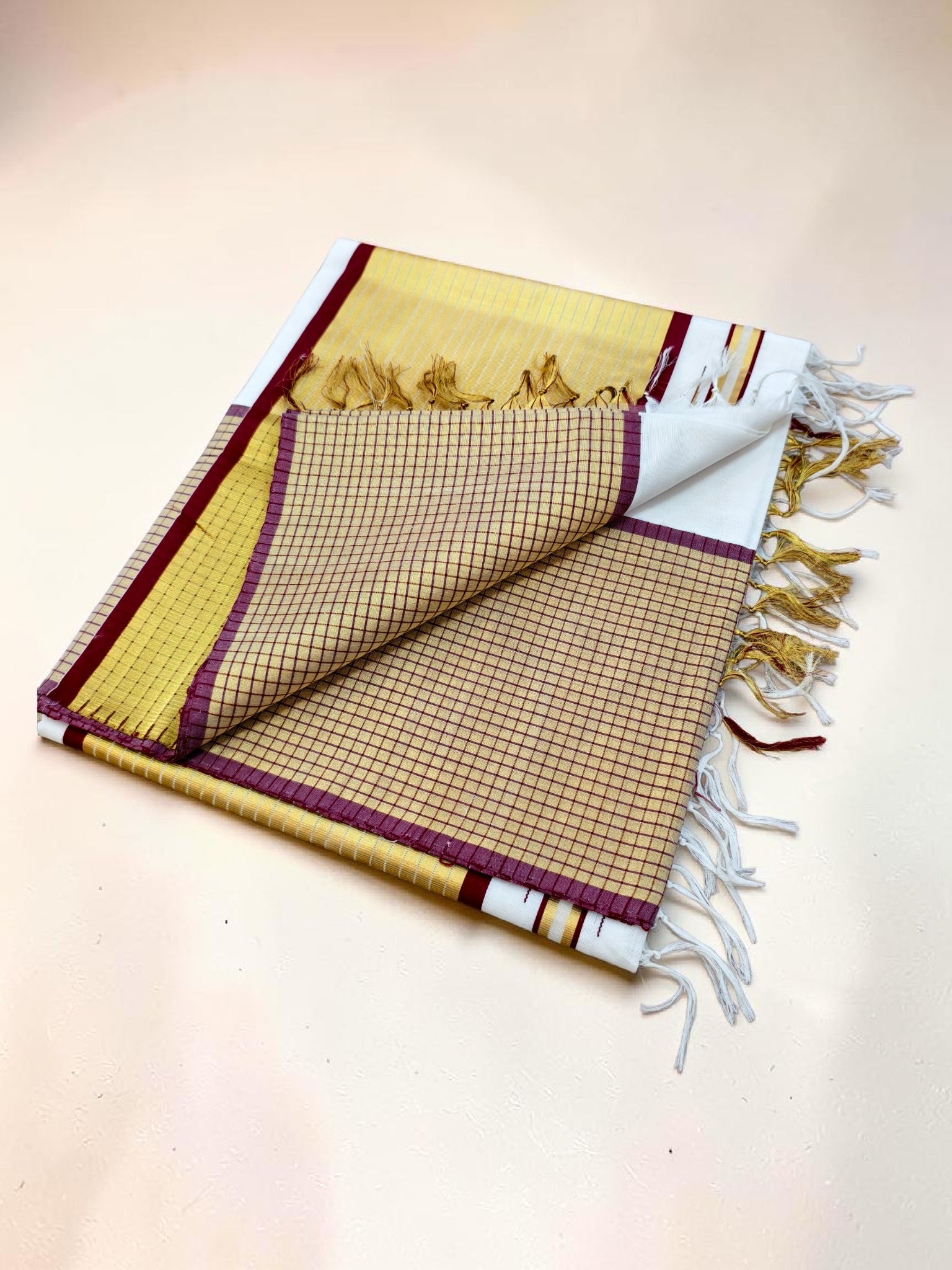 Handloom Cotton Saree 6 inch border with blouse / Handloom