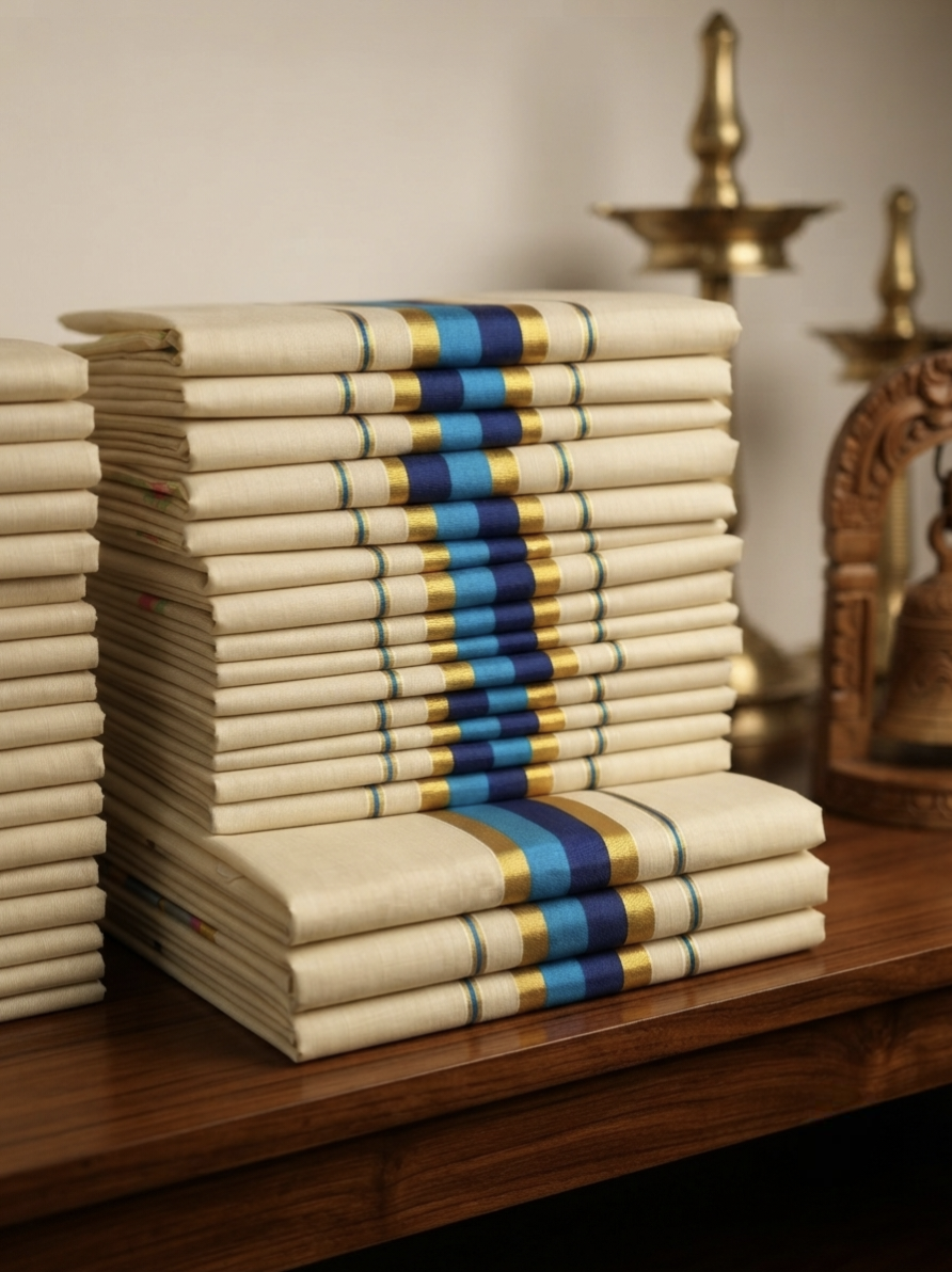 Exclusive Onam Tissue Kerala Saree with blouse