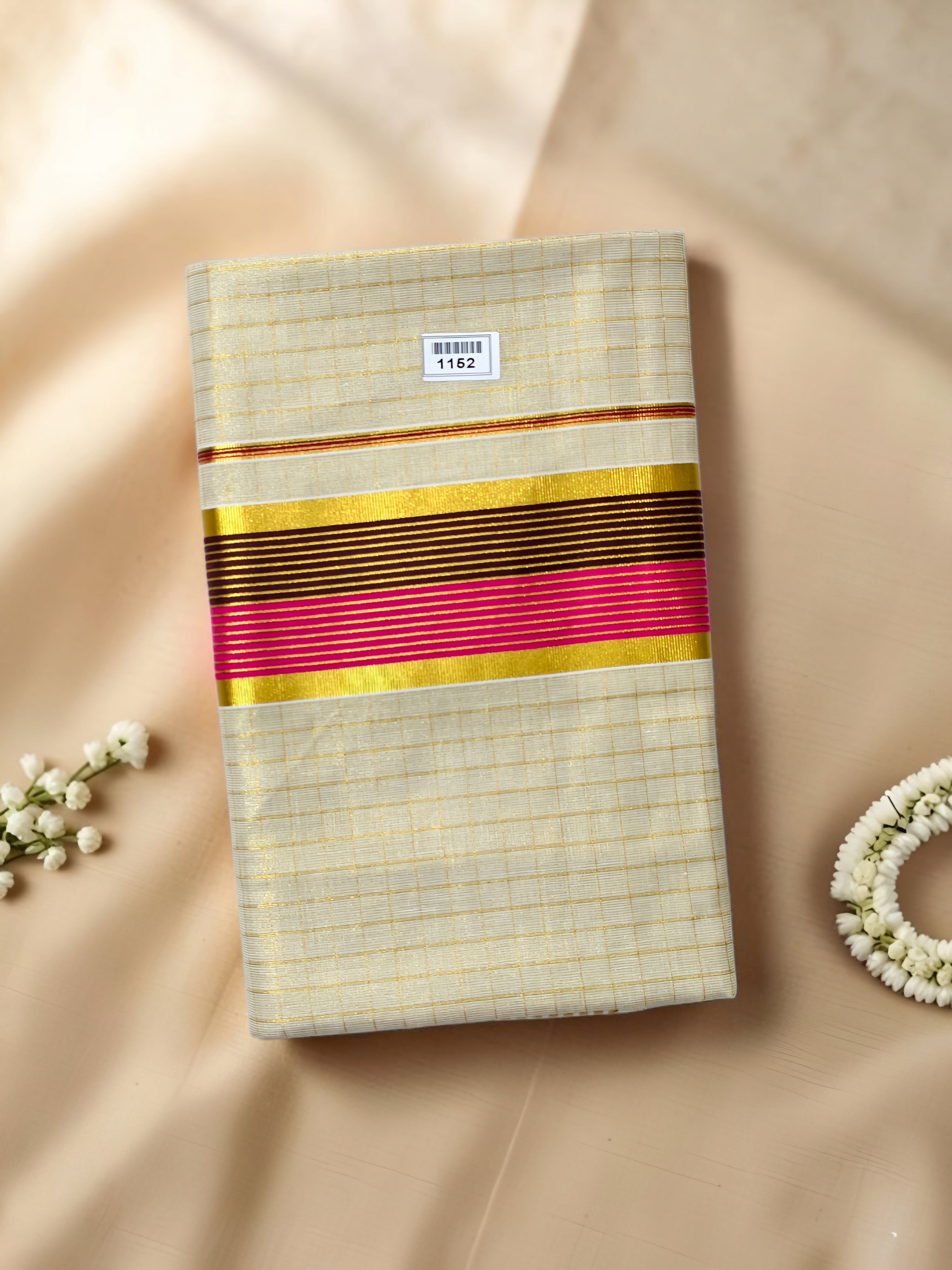 Premium Tissue check kerala saree with blouse