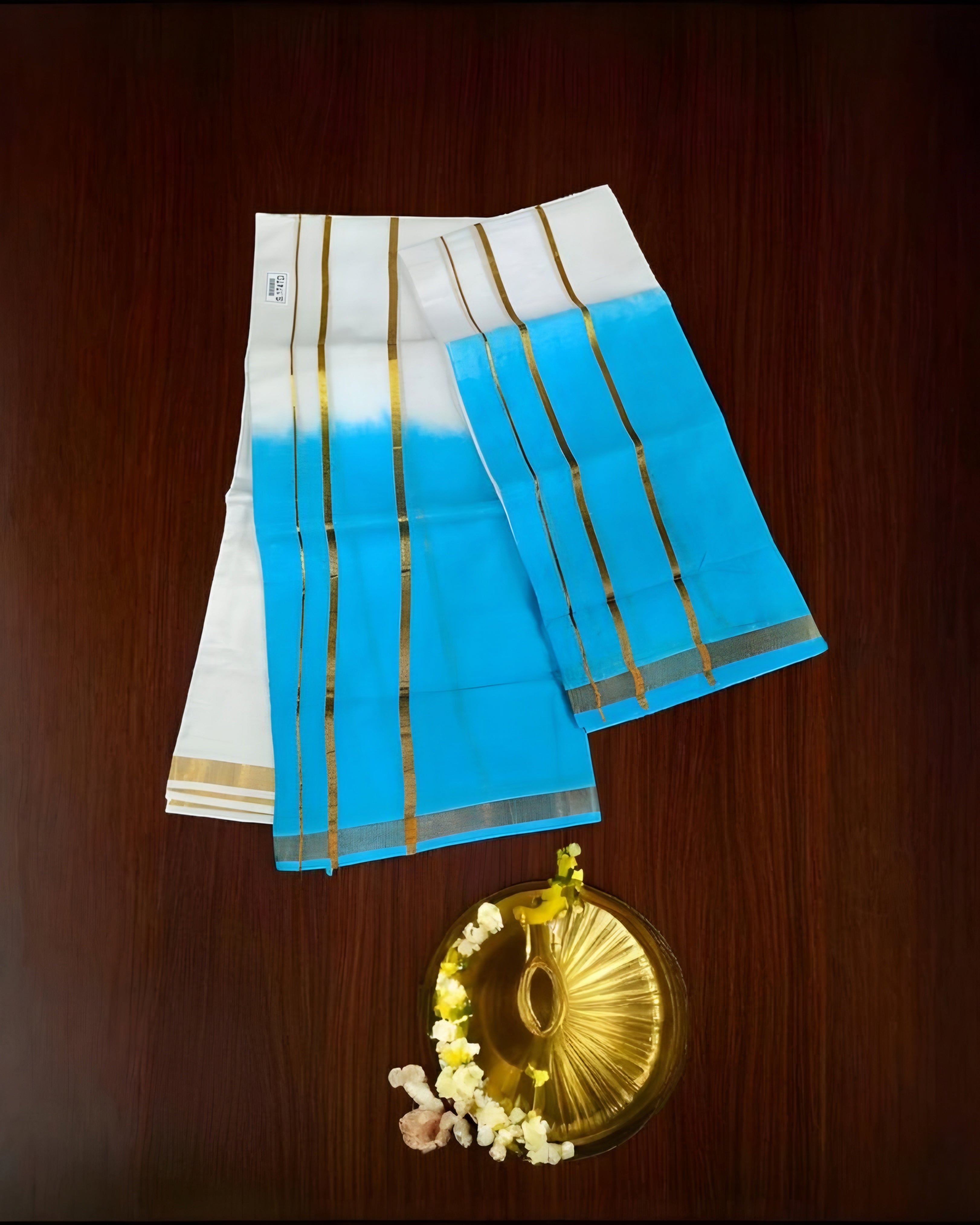 Onam trending Contrast color set mundu soft quality