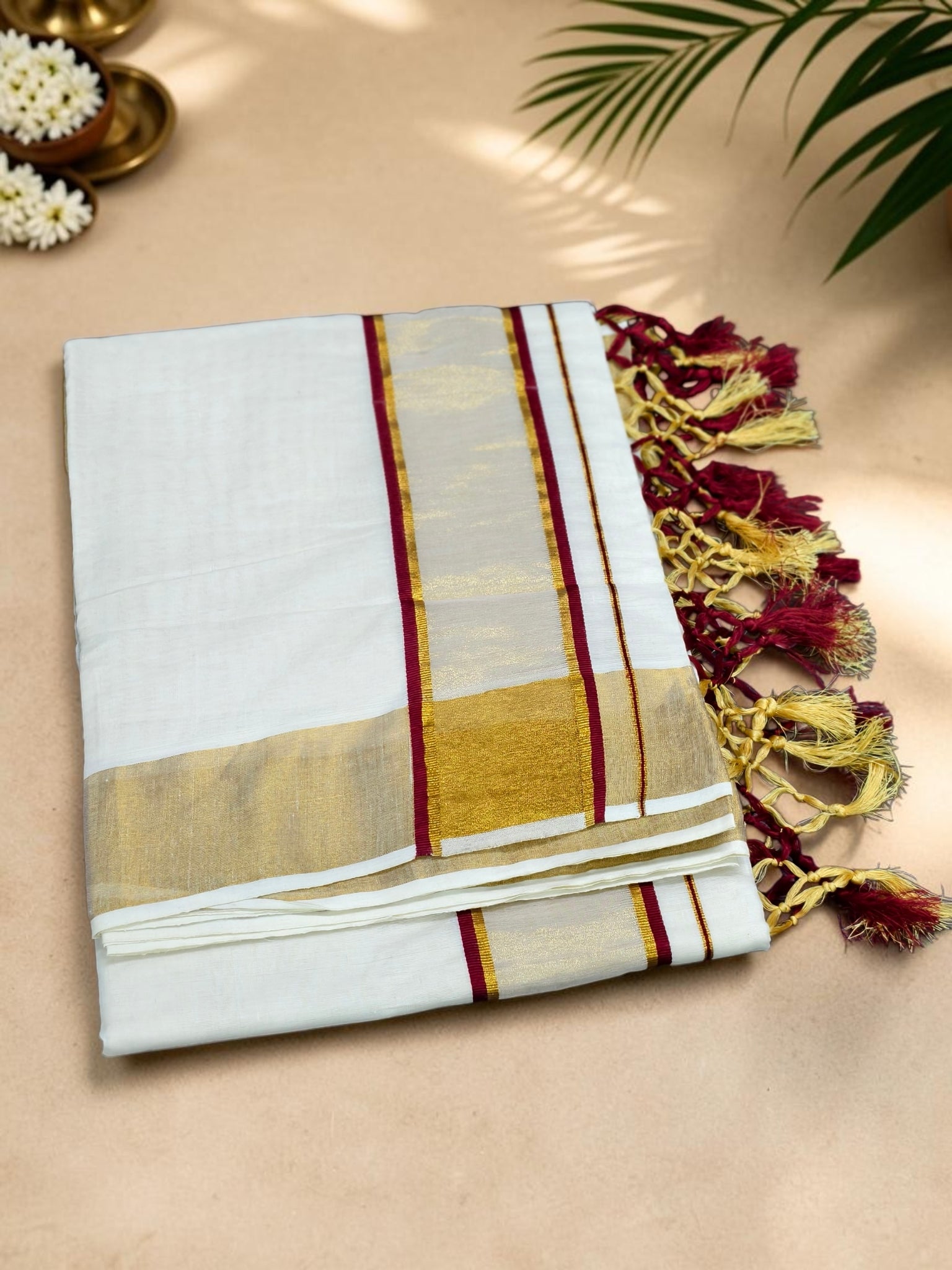 Cotton Set saree with kunjalam and blouse